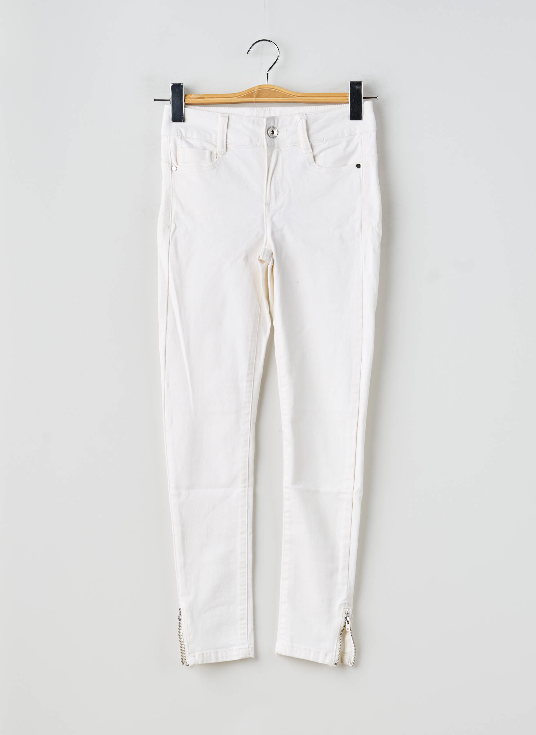 Pantalon slim țesătură poplin mărime normală alb LPB LES PETITES BOMBES  femeie