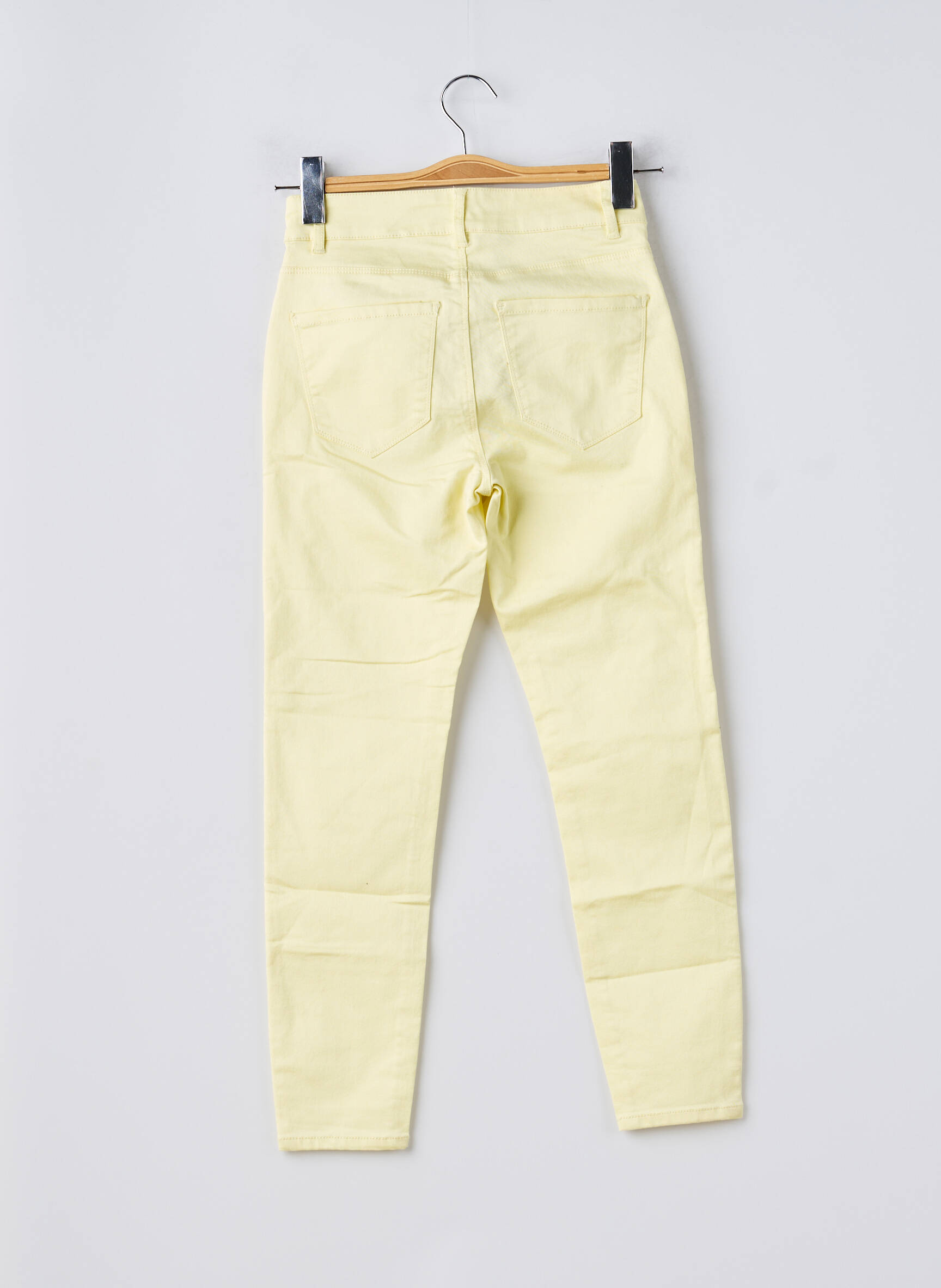 Pantalon slim țesătură poplin mărime normală galben VERO MODA femeie