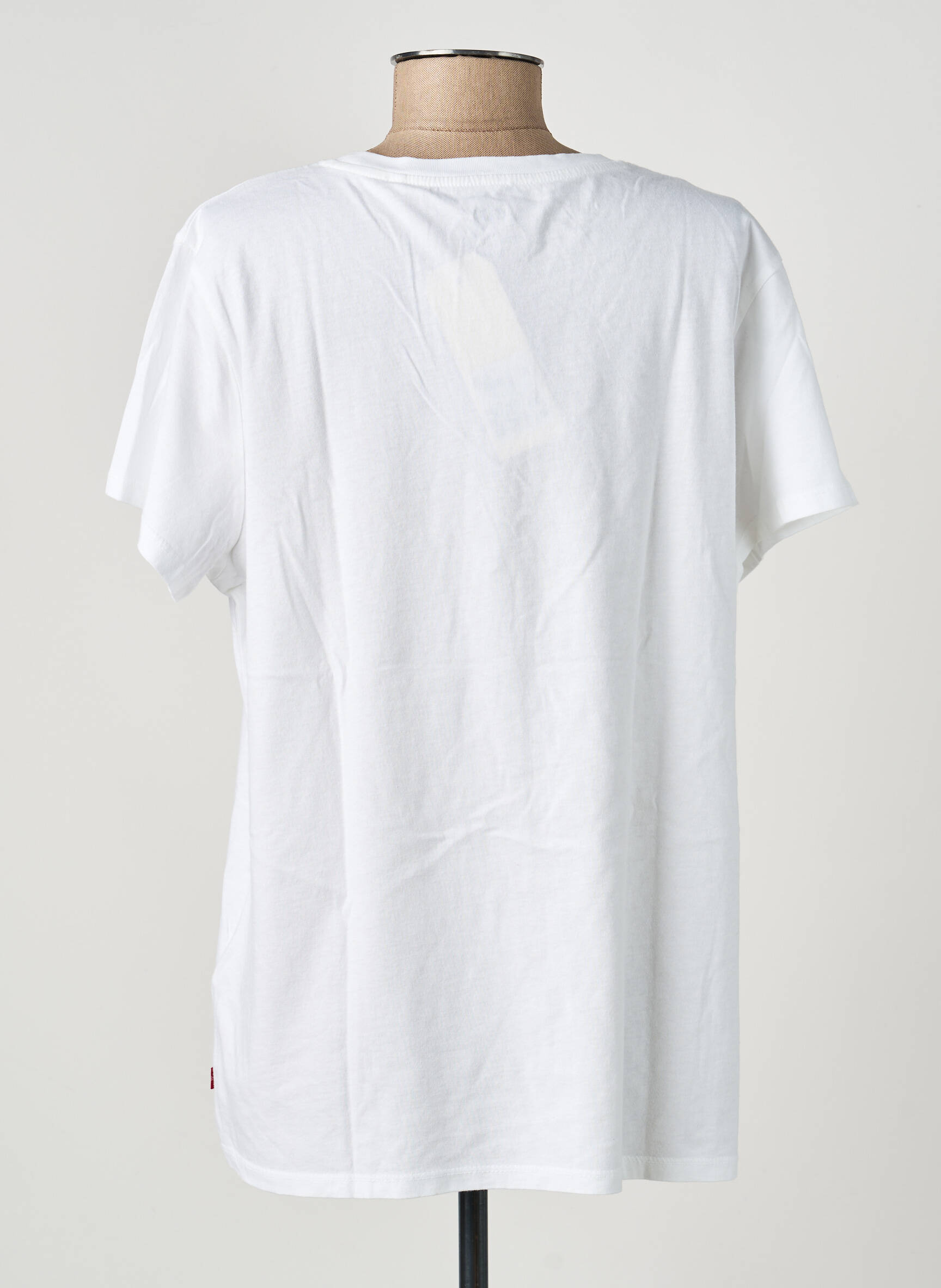 Tricou serigrafie flockată mâneci scurte alb LEVI'S femeie