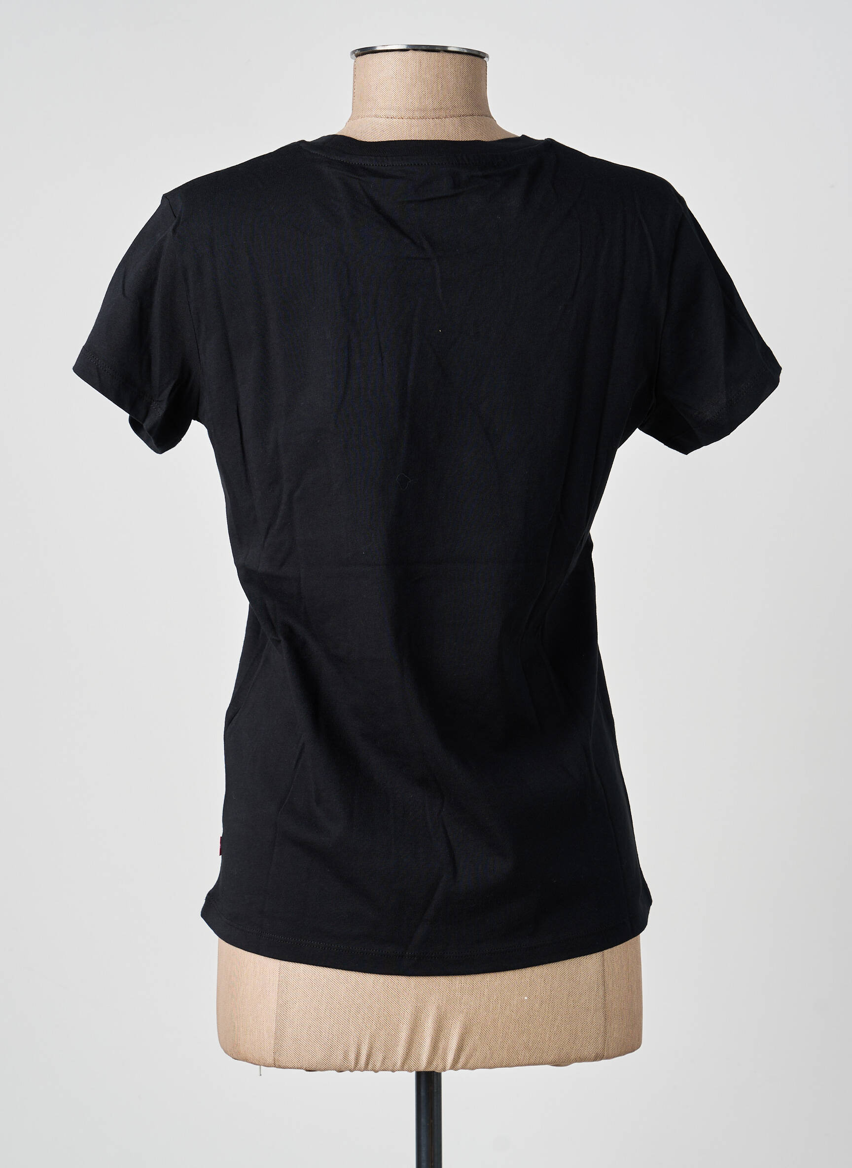 Tricou serigrafie flockată mâneci scurte negru LEVI'S femeie