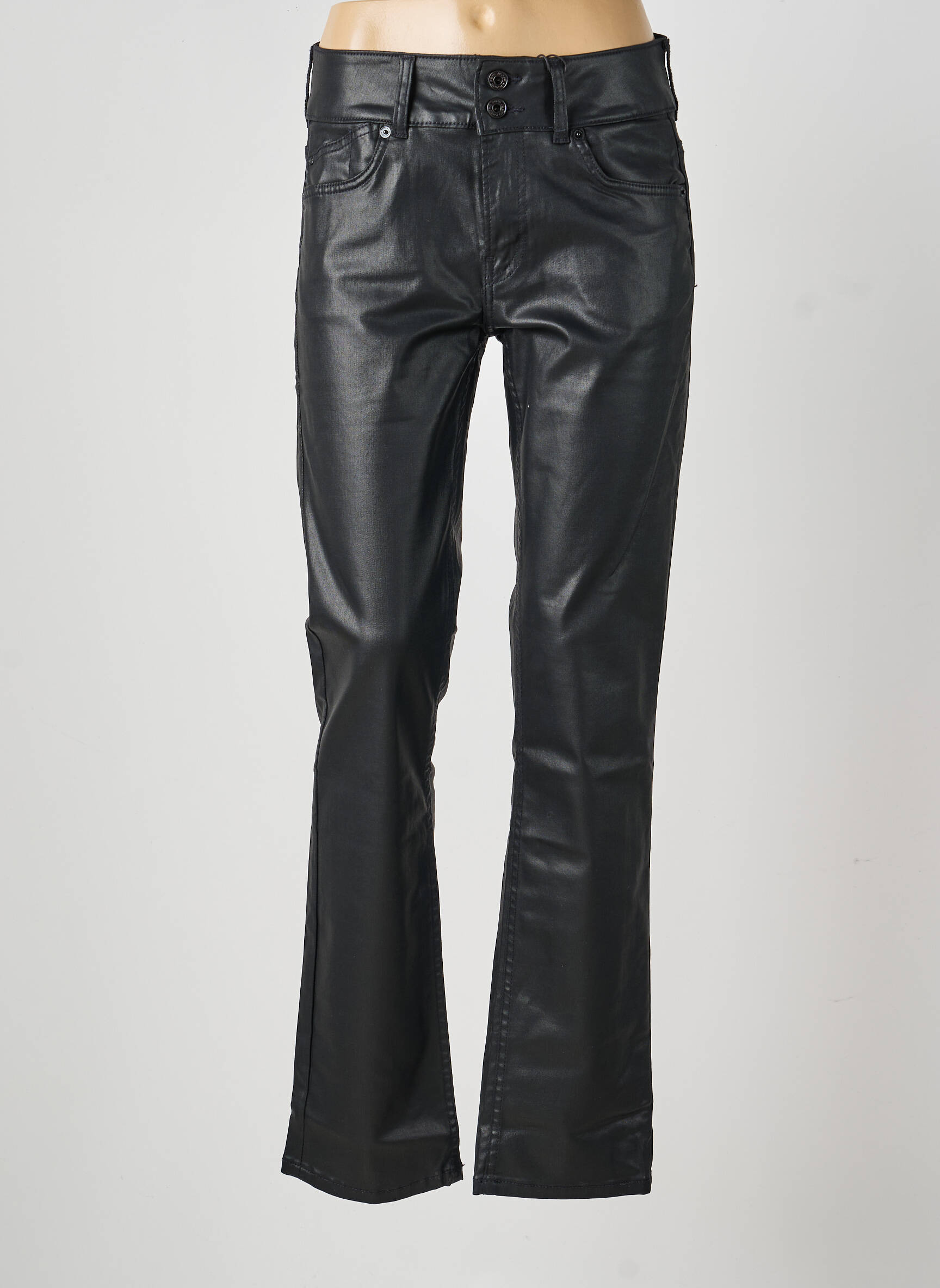 Pantalon slim țesătură acoperită mărime normală negru PEPE JEANS femeie