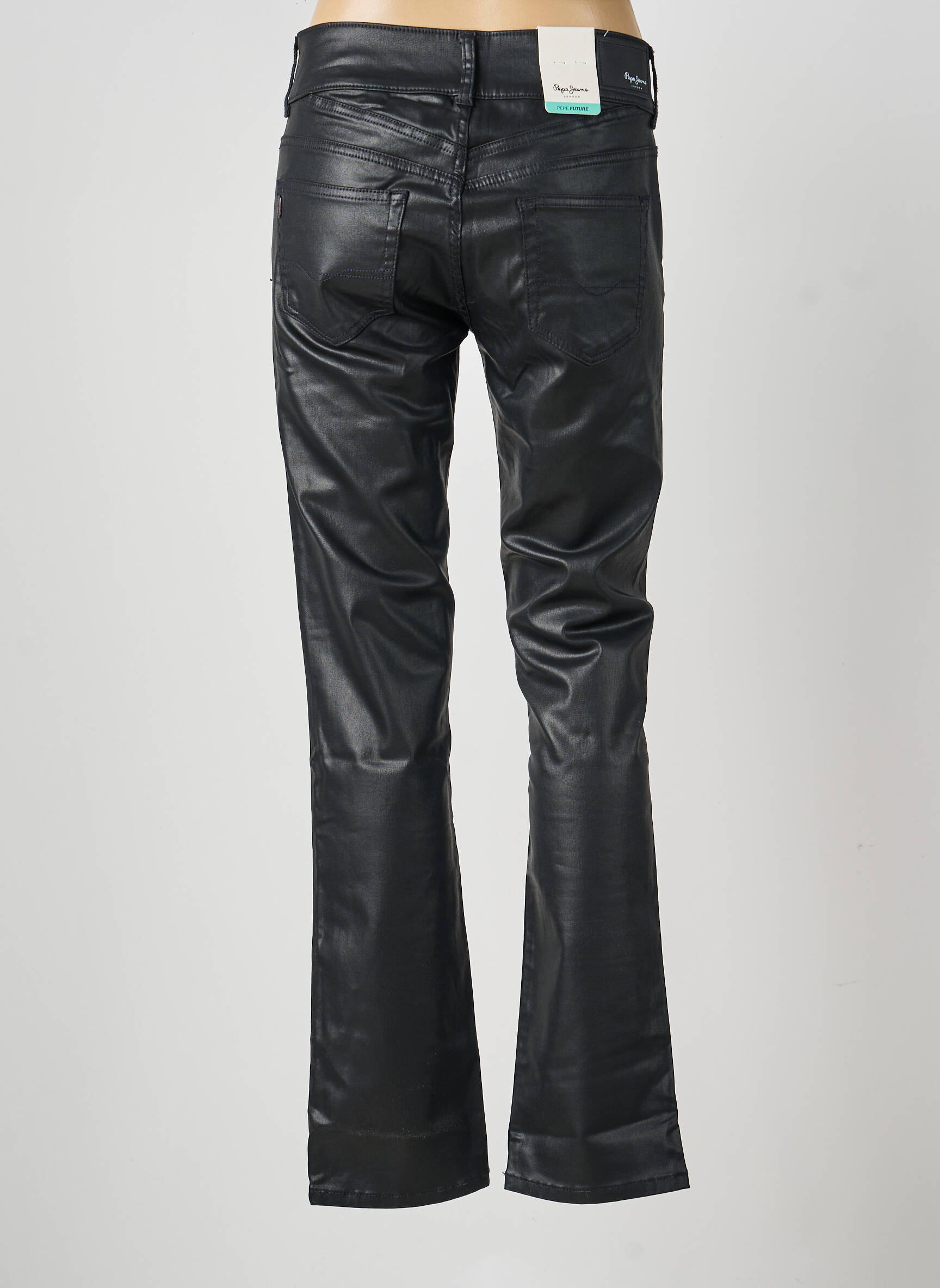Pantalon slim țesătură acoperită mărime normală negru PEPE JEANS femeie