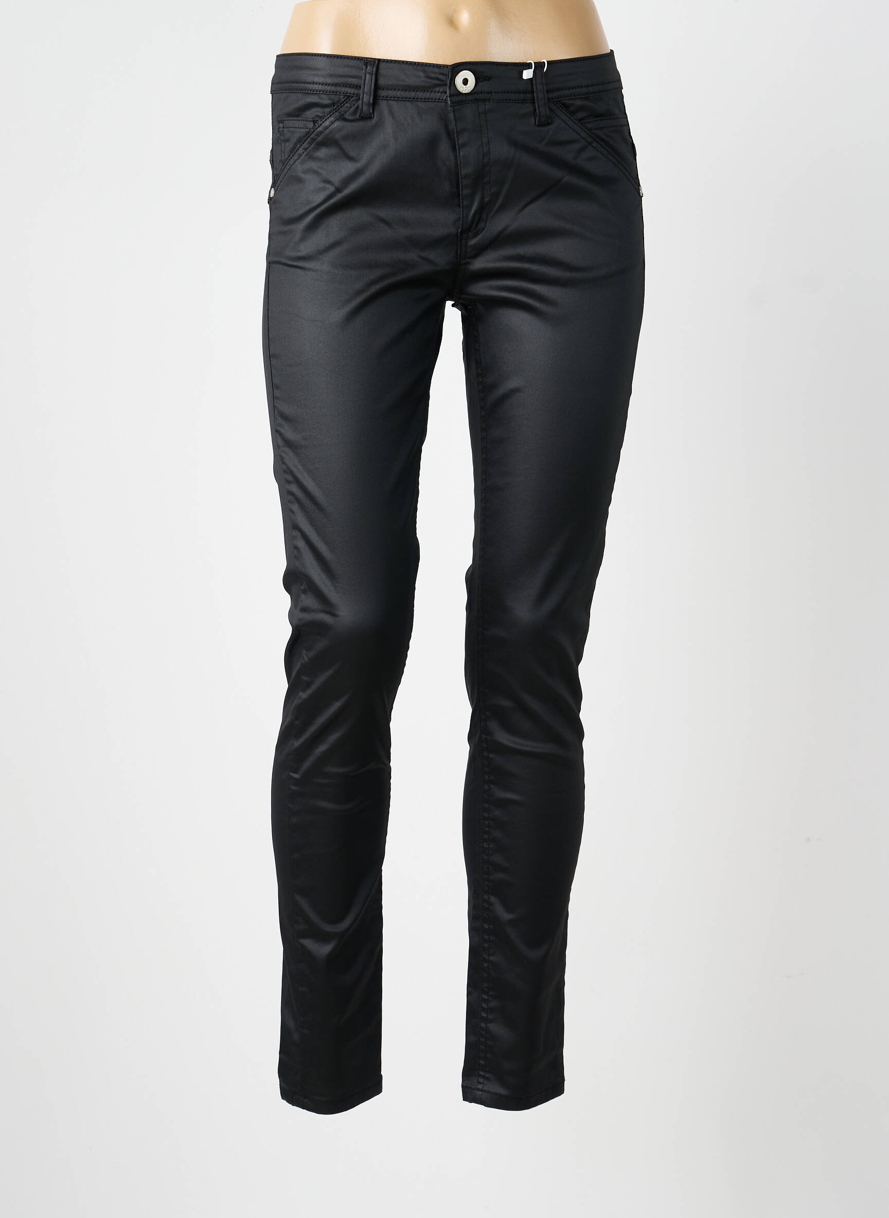 Pantalon slim talie joasă talie joasă negru TBS femeie