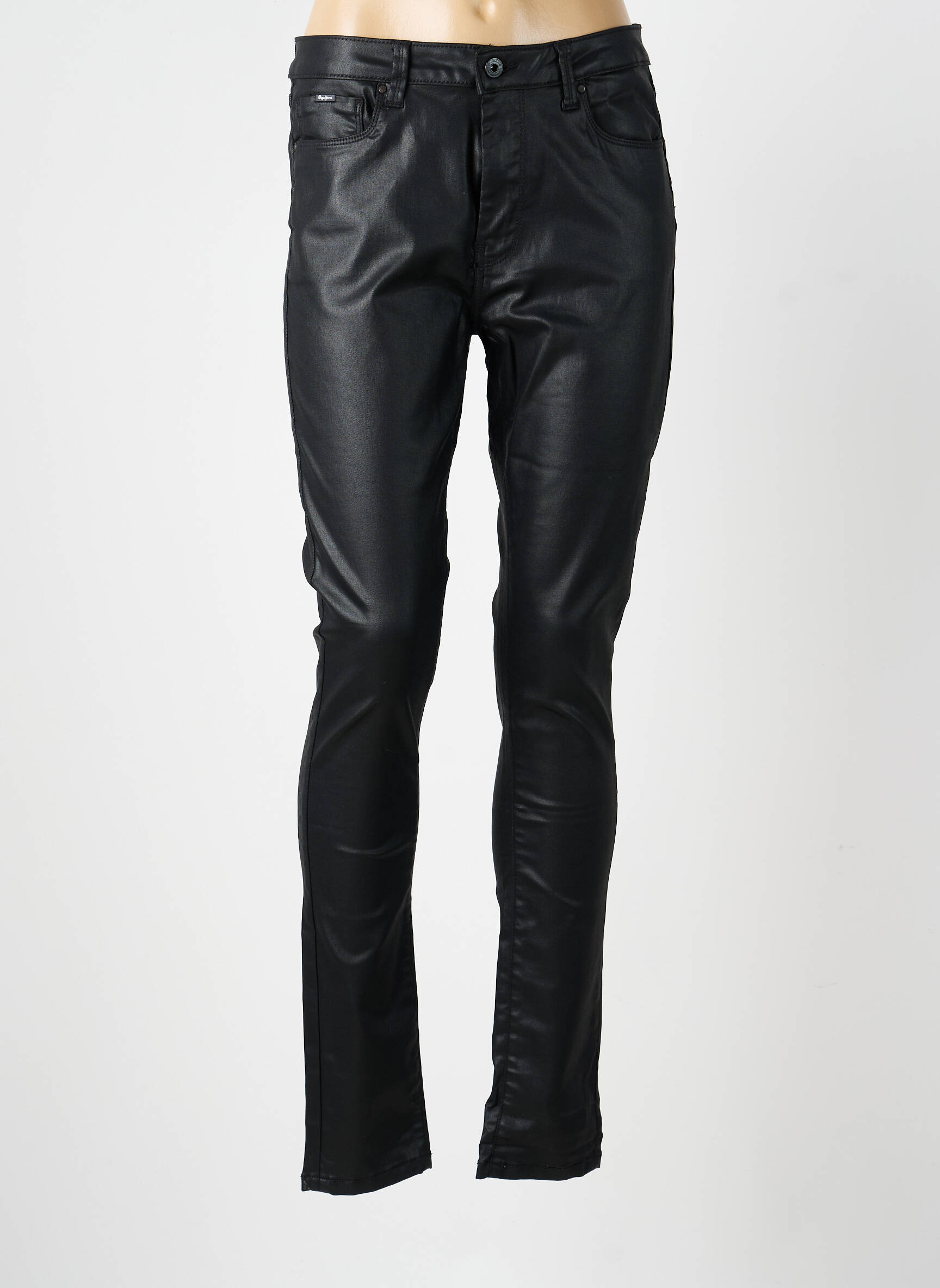 Pantalon slim țesătură acoperită mărime normală negru PEPE JEANS femeie