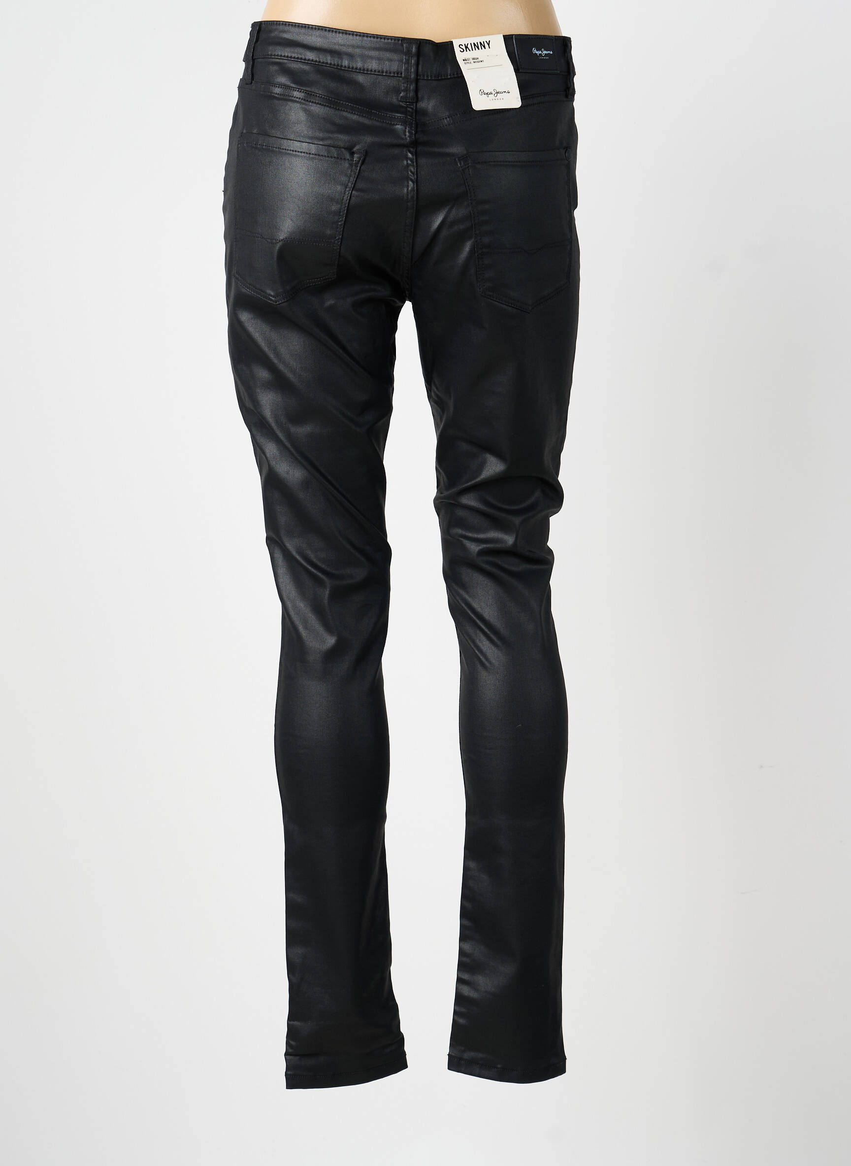 Pantalon slim țesătură acoperită mărime normală negru PEPE JEANS femeie