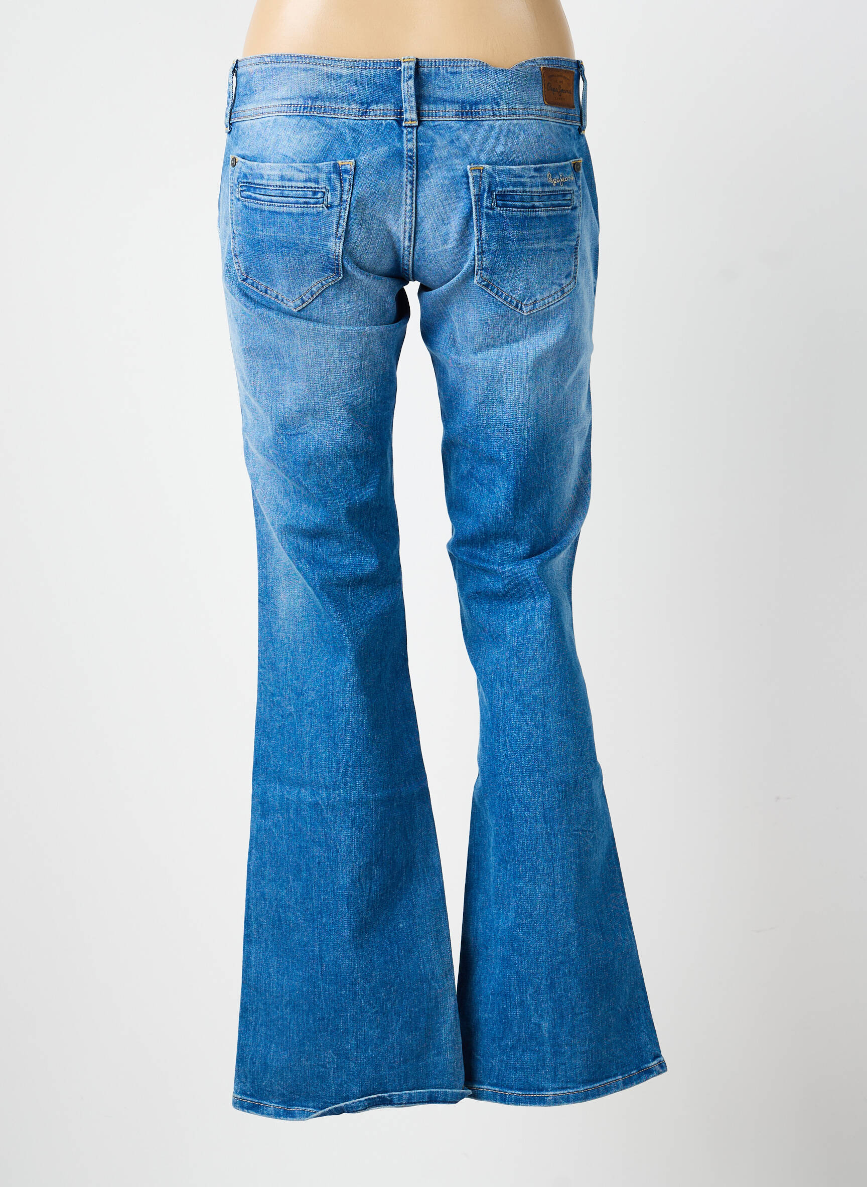 Blugi cu croială evazată elasticitate talie joasă albastru PEPE JEANS femeie
