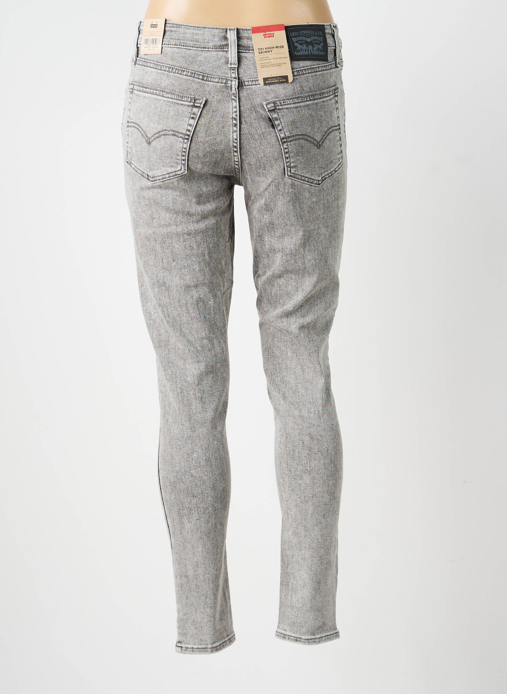 Blugi skinny talie înaltă talie înaltă gri LEVI'S femeie