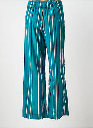 Pantalon larg țesătură poplin talie înaltă verde GRACE & MILA femeie