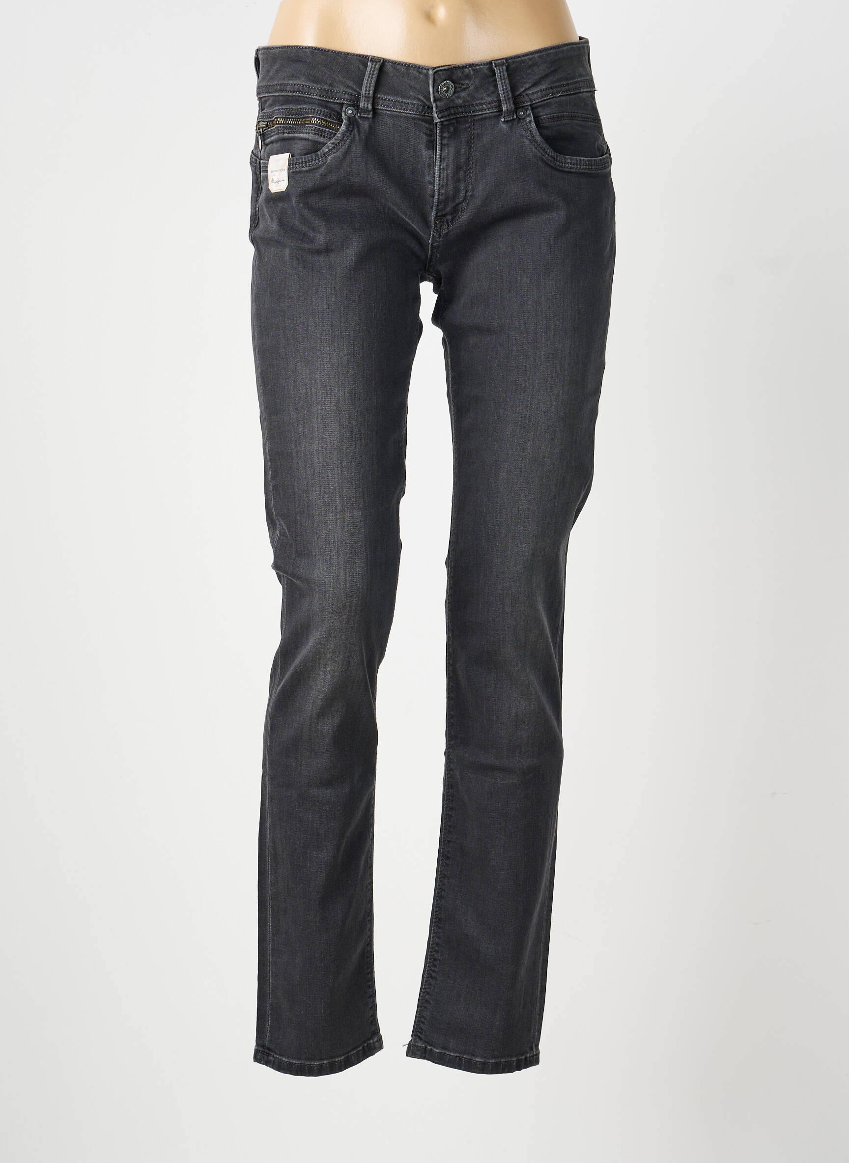 Blugi cu croială slim talie joasă talie joasă gri PEPE JEANS femeie