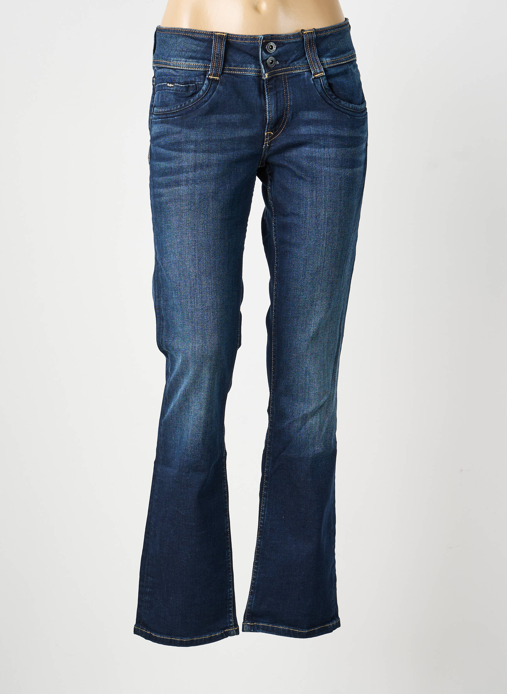 Blugi cu croială dreaptă elasticitate talie joasă albastru PEPE JEANS femeie