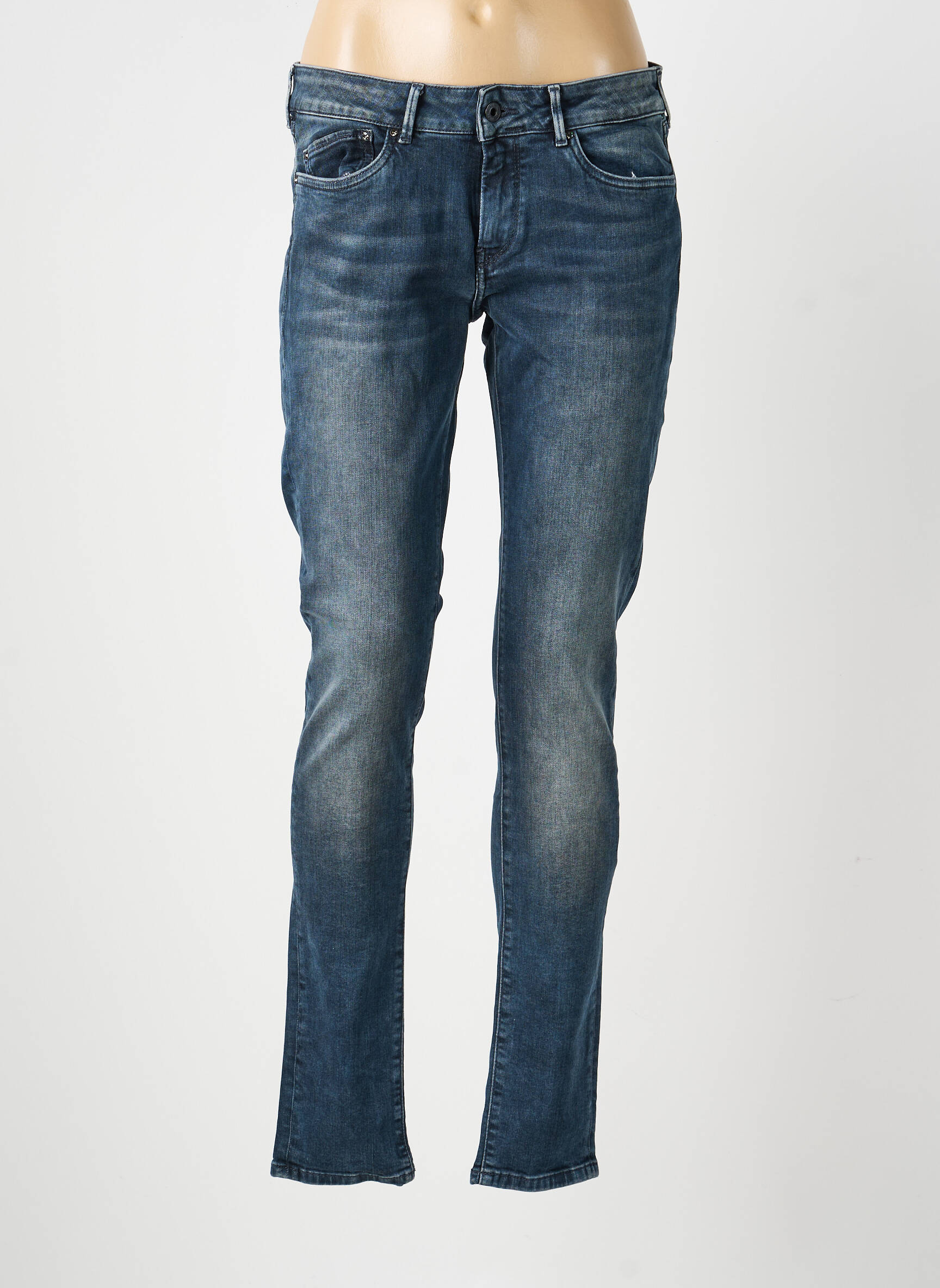 Blugi cu croială slim talie joasă talie joasă gri PEPE JEANS femeie