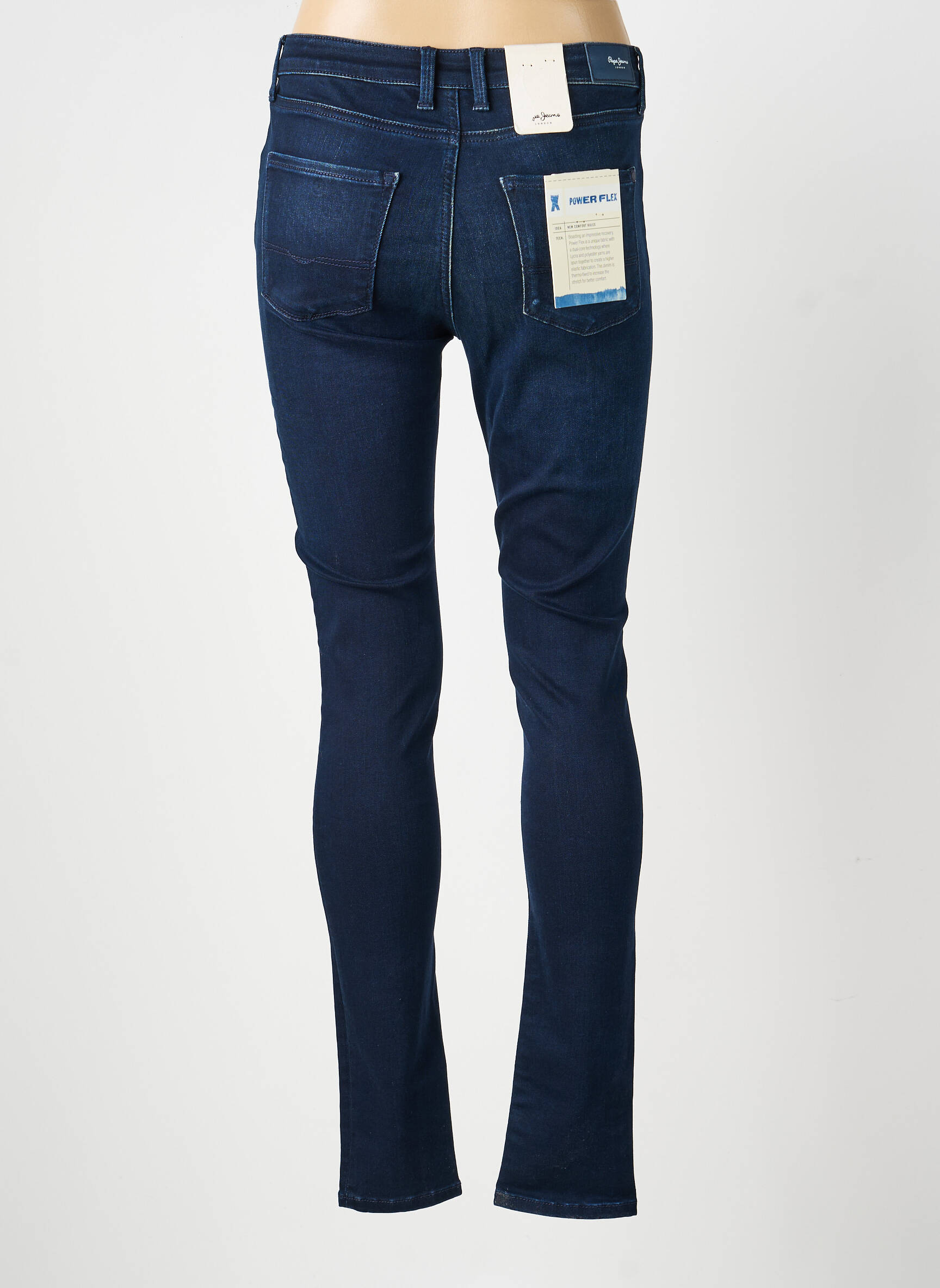 Blugi skinny țesătură brută talie înaltă albastru PEPE JEANS femeie