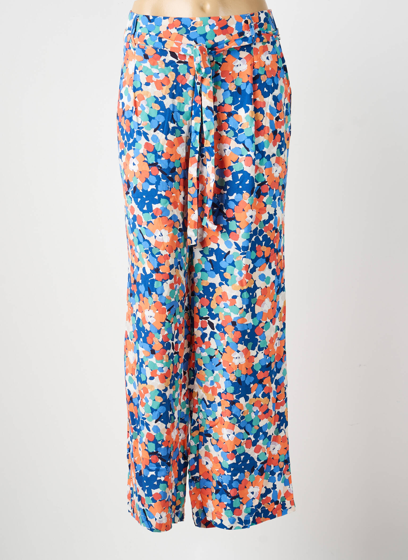Pantalon larg țesătură poplin mărime normală albastru MOLLY BRACKEN femeie