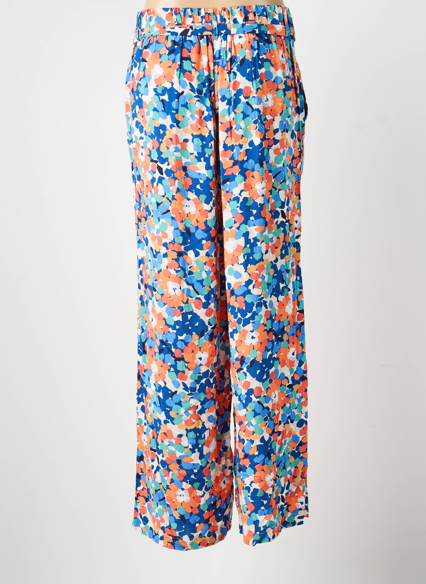 Pantalon larg țesătură poplin mărime normală albastru MOLLY BRACKEN femeie
