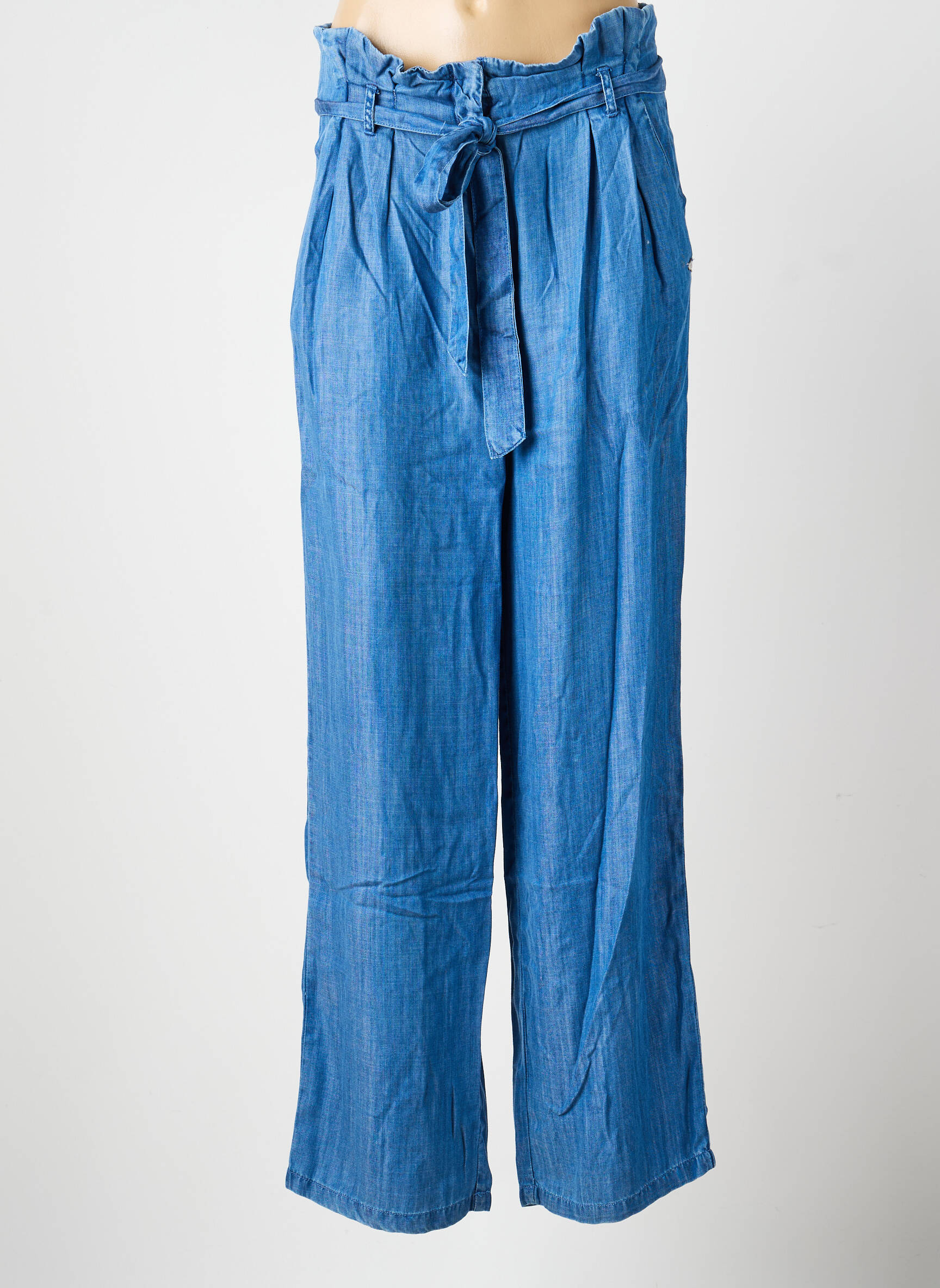 Pantalon larg talie cu cleme mărime normală albastru LPB LES PETITES BOMBES  femeie