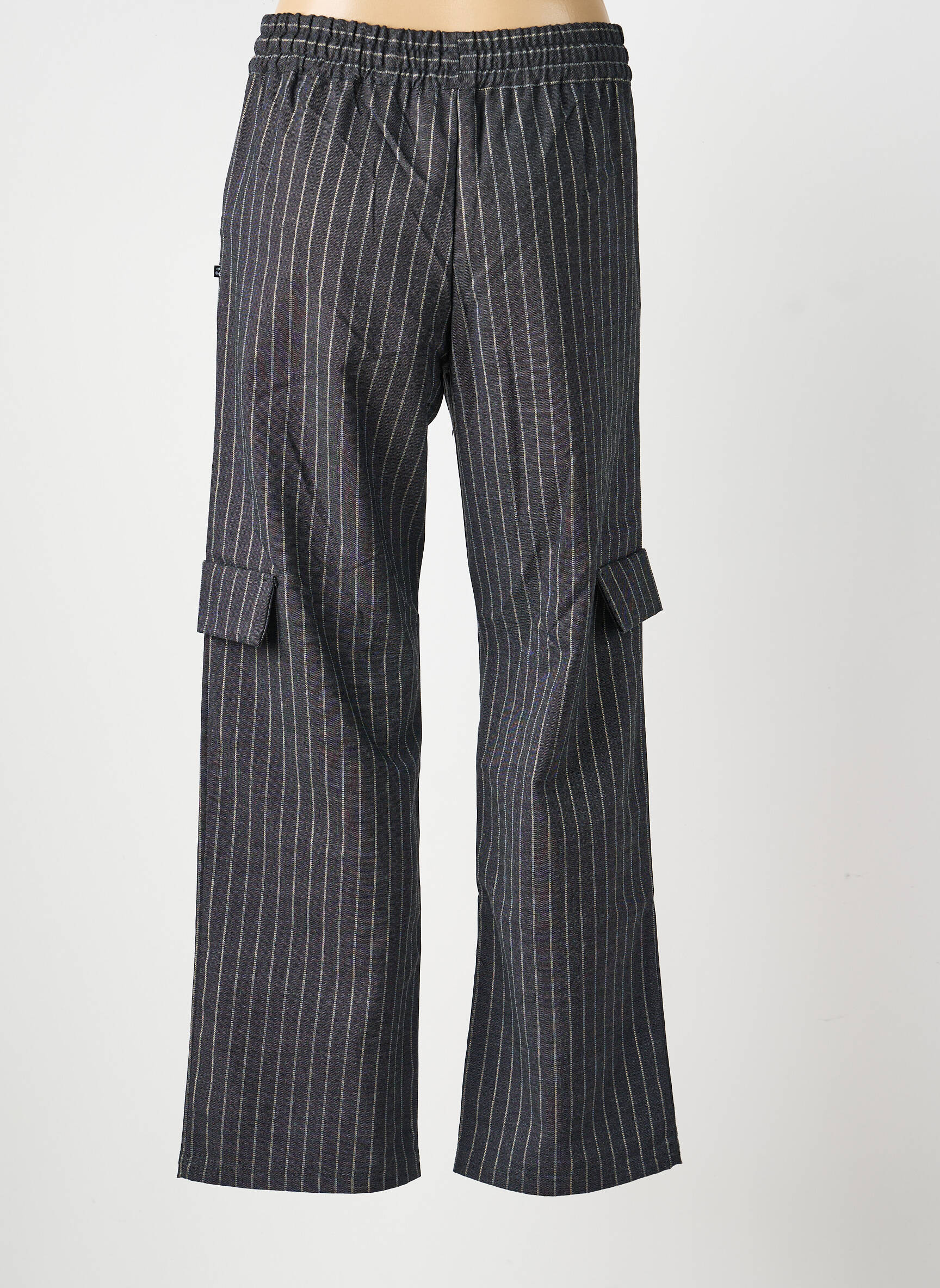 Pantalon cargo croială dreaptă mărime normală gri LE TEMPS DES CERISES femeie