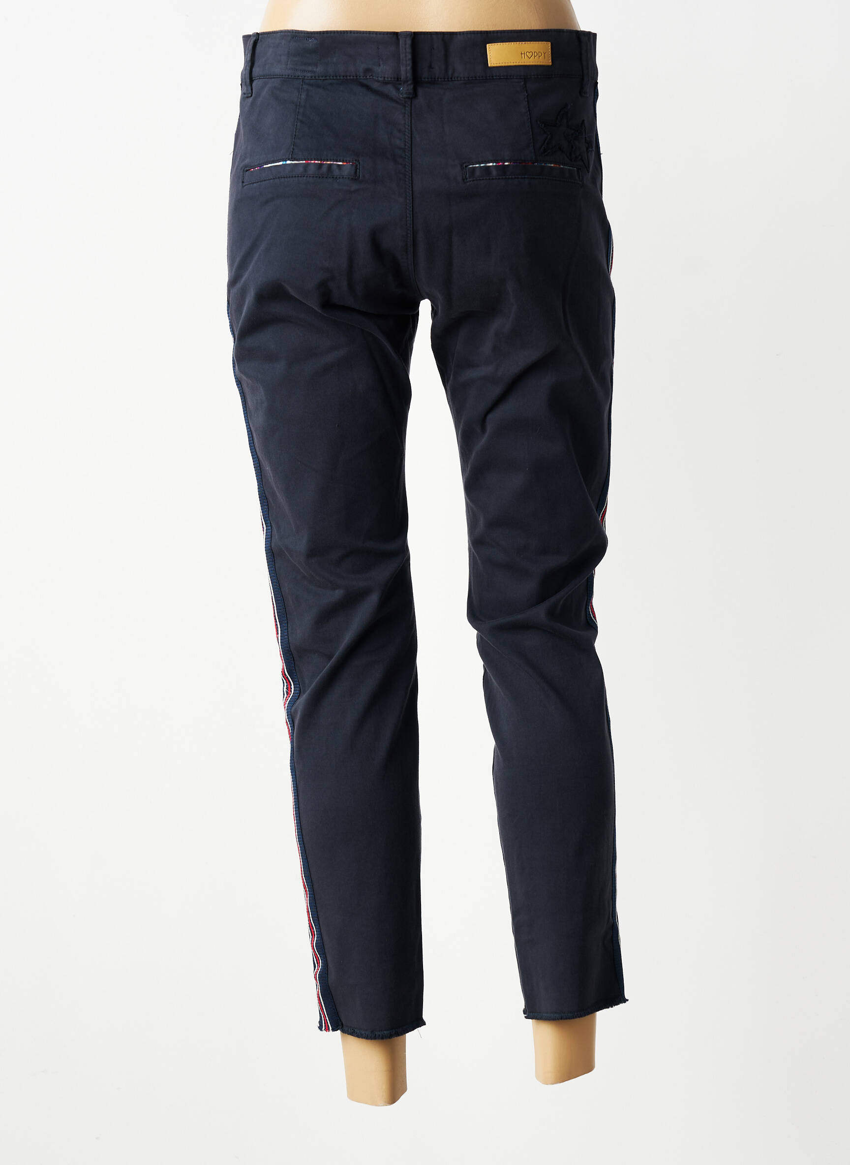 Pantalon 7/8 elasticitate mărime normală albastru HAPPY femeie