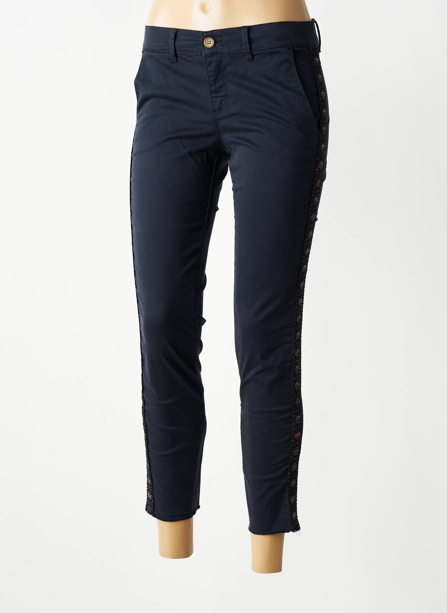 Pantalon 7/8 elasticitate mărime normală albastru HAPPY femeie