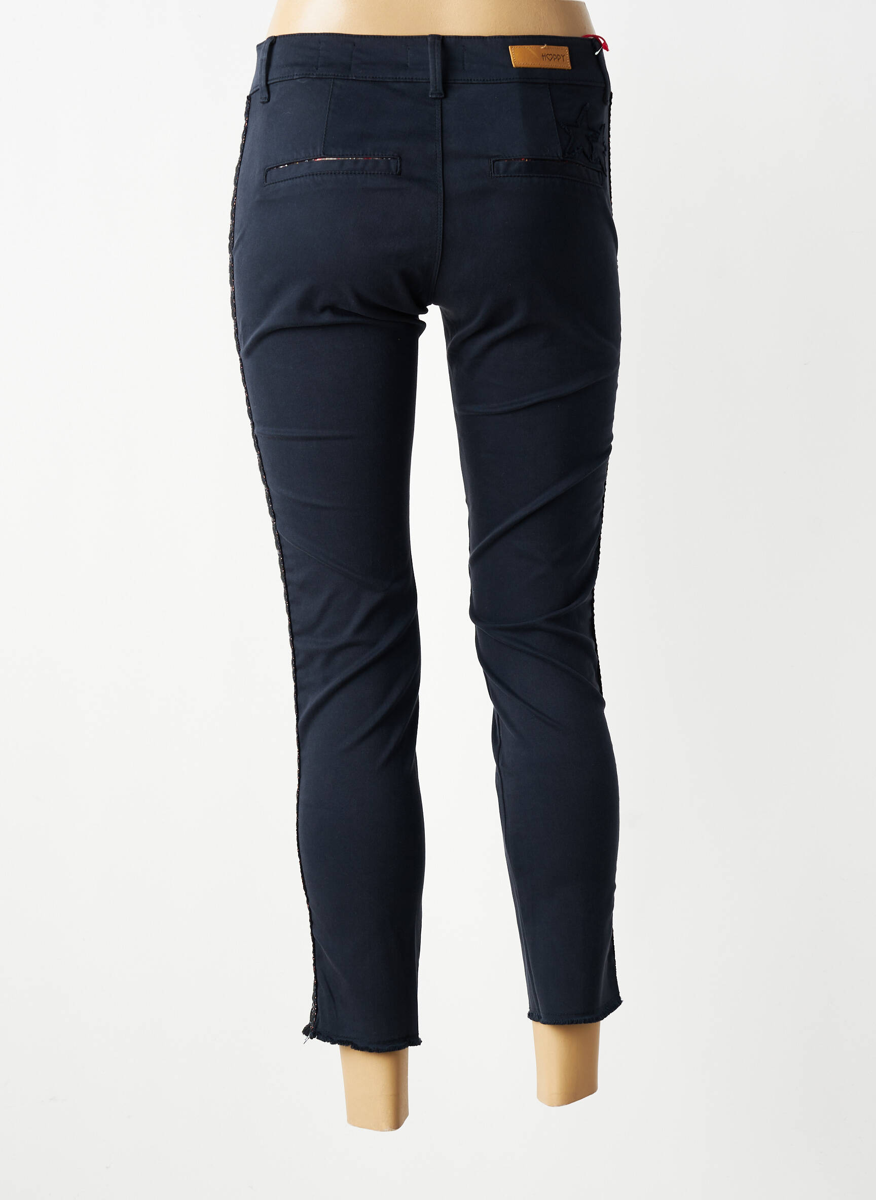 Pantalon 7/8 elasticitate mărime normală albastru HAPPY femeie