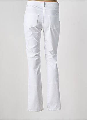 Pantalon slim țesătură poplin mărime normală alb TBS femeie