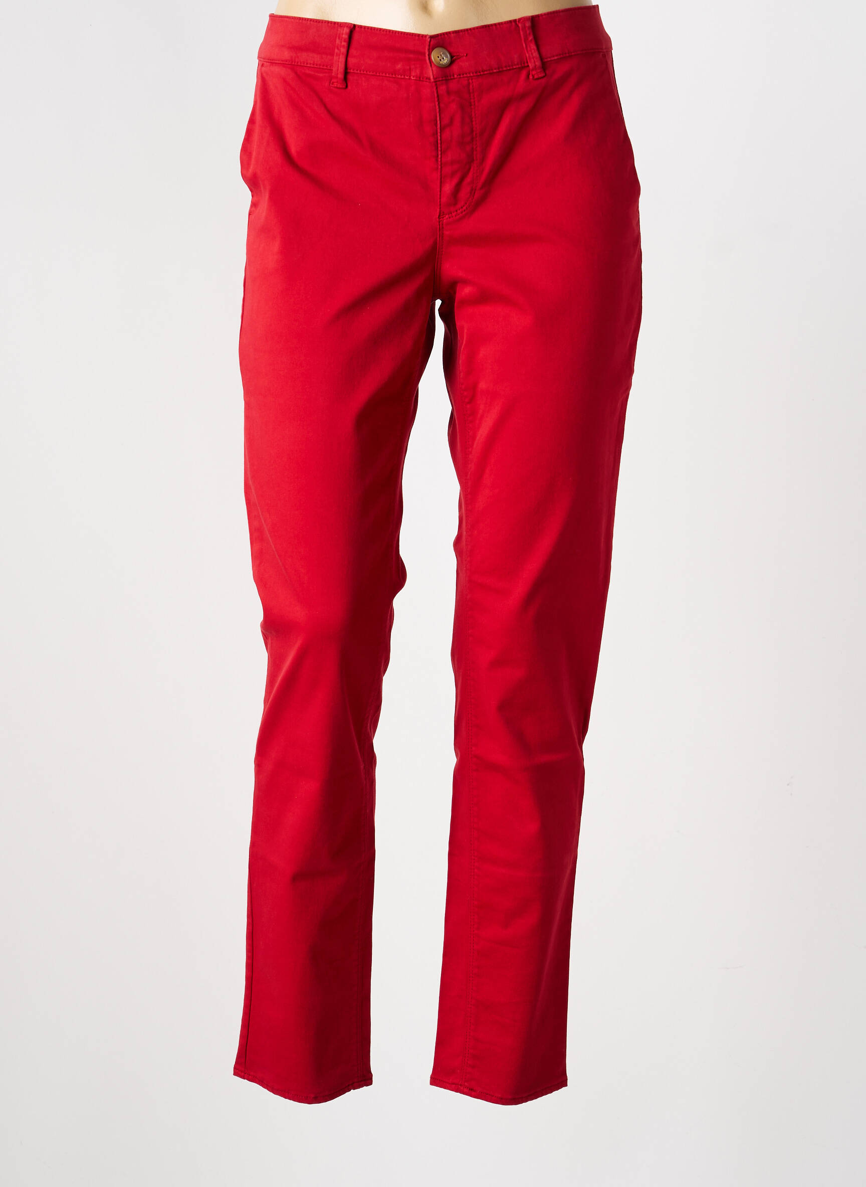 Pantalon chino elasticitate mărime normală roșu HAPPY femeie
