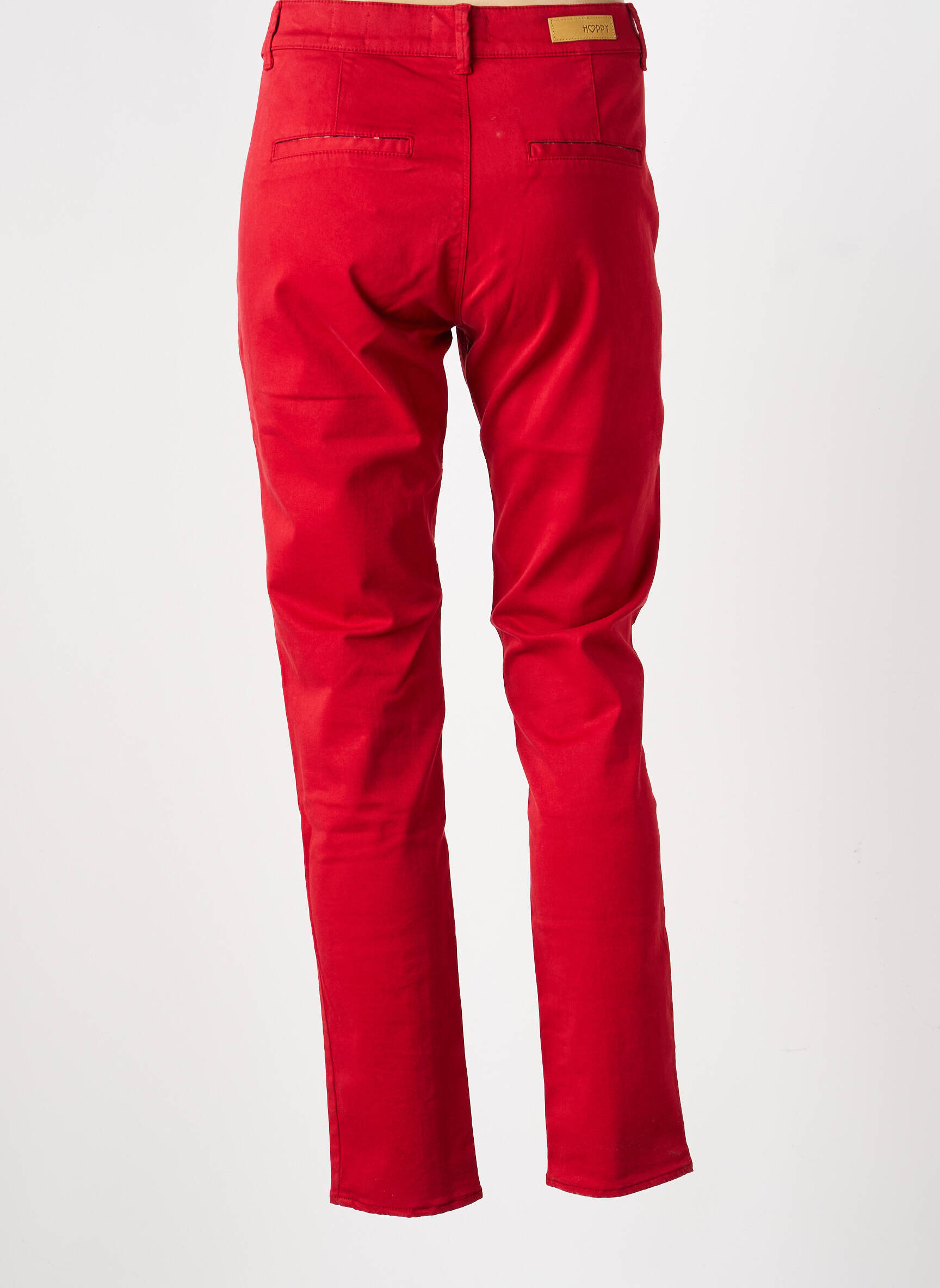Pantalon chino elasticitate mărime normală roșu HAPPY femeie
