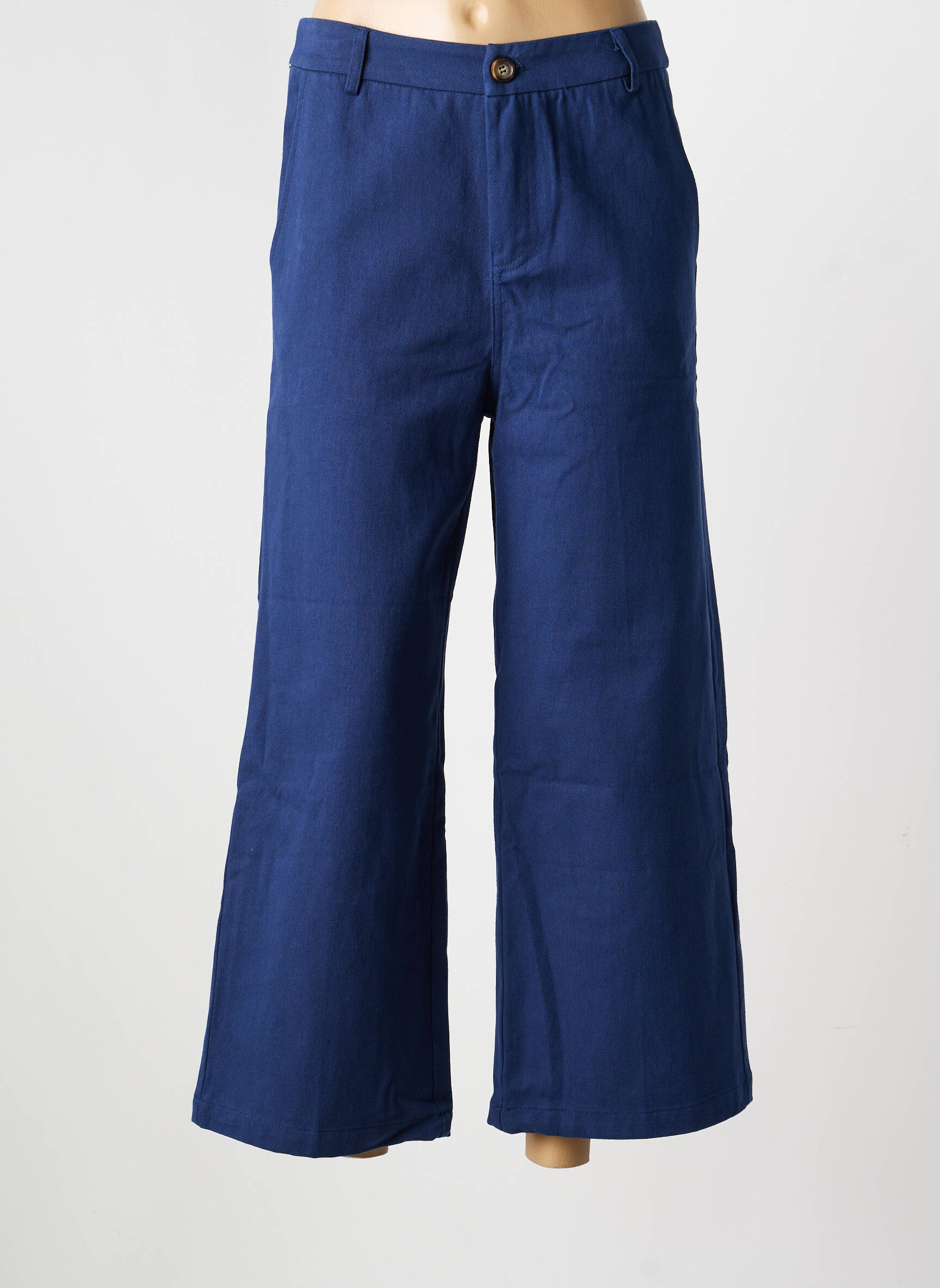 Pantalon 7/8 talie elastică mărime normală albastru GRACE & MILA femeie