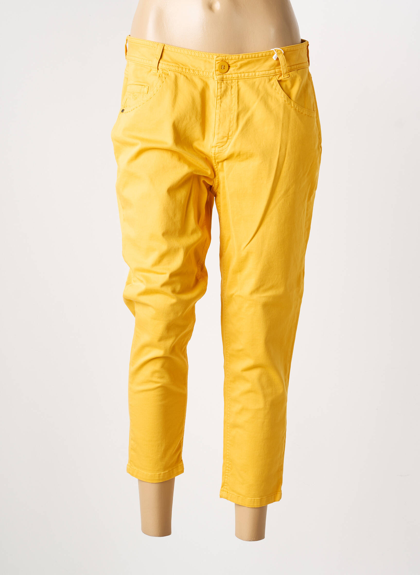 Pantalon 7/8 talie joasă talie joasă galben TBS femeie