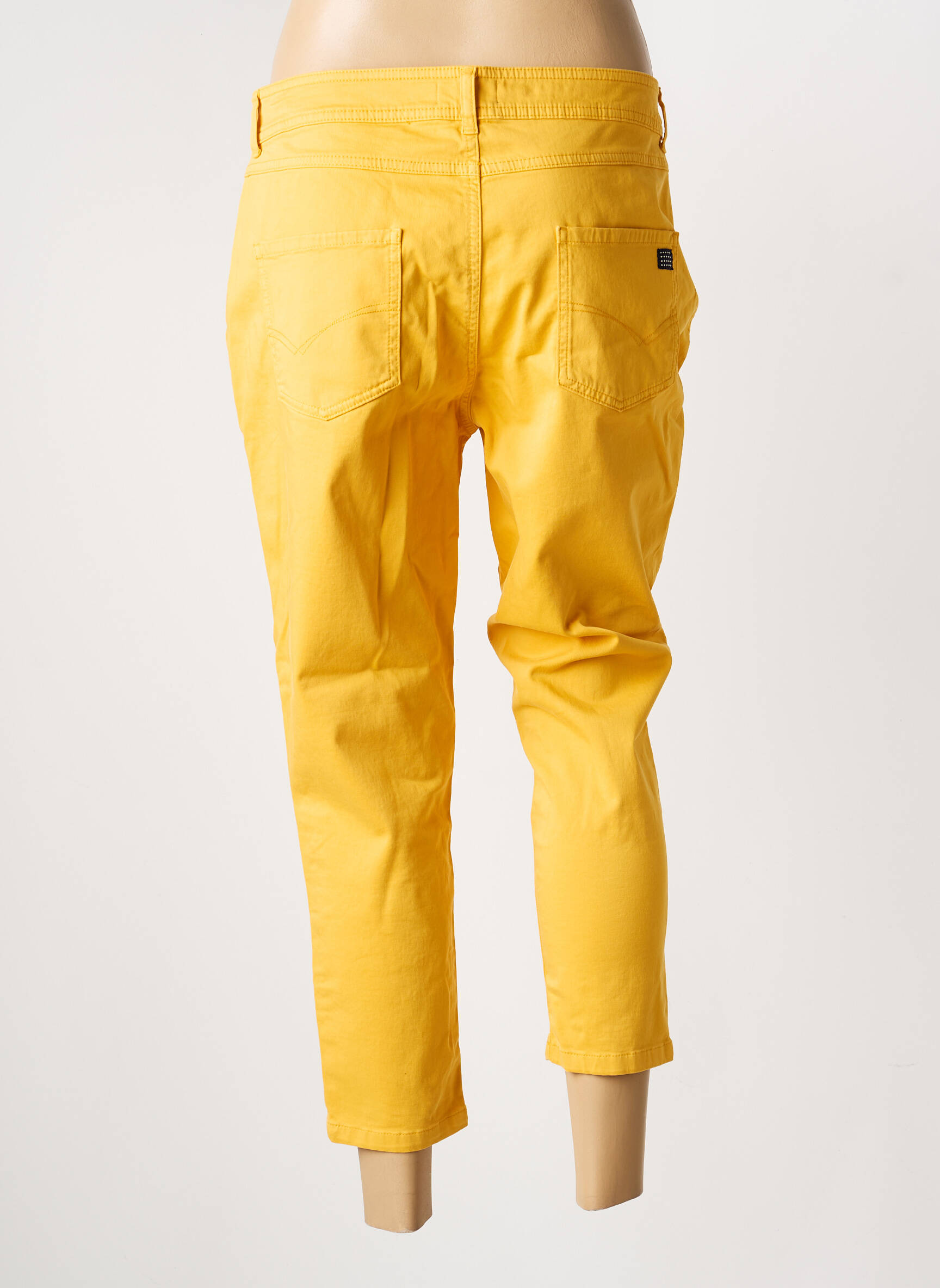 Pantalon 7/8 talie joasă talie joasă galben TBS femeie
