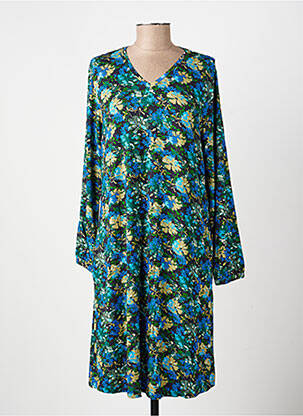 Rochie midi imprimeu floral mâneci lungi albastru AGATHE & LOUISE femeie