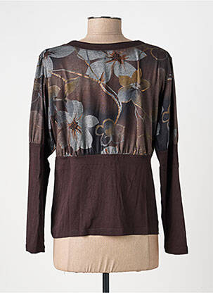 Vestă cu mâneci lungi elasticitate maro OPALINE femeie