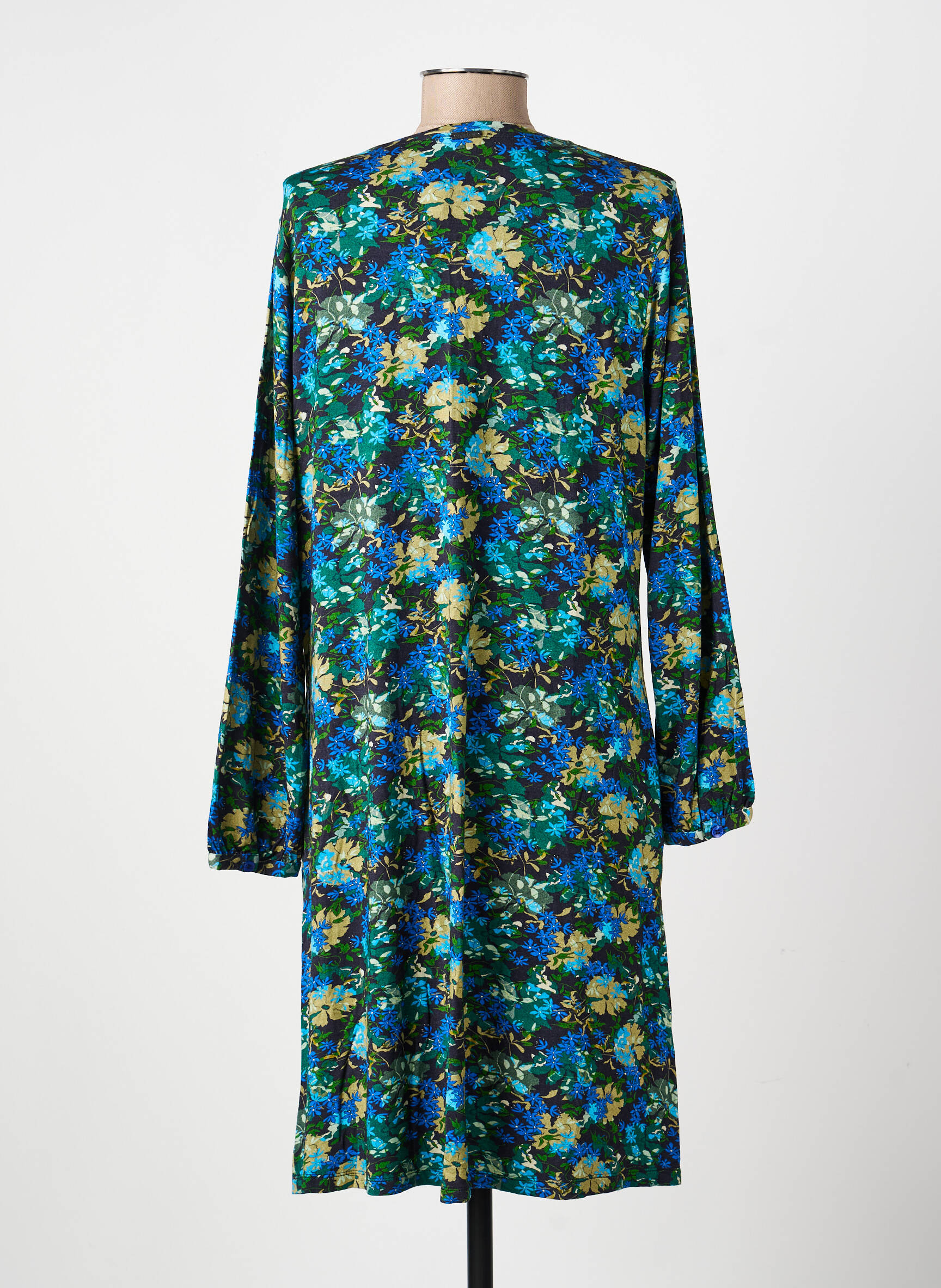 Rochie midi imprimeu floral mâneci lungi albastru AGATHE & LOUISE femeie