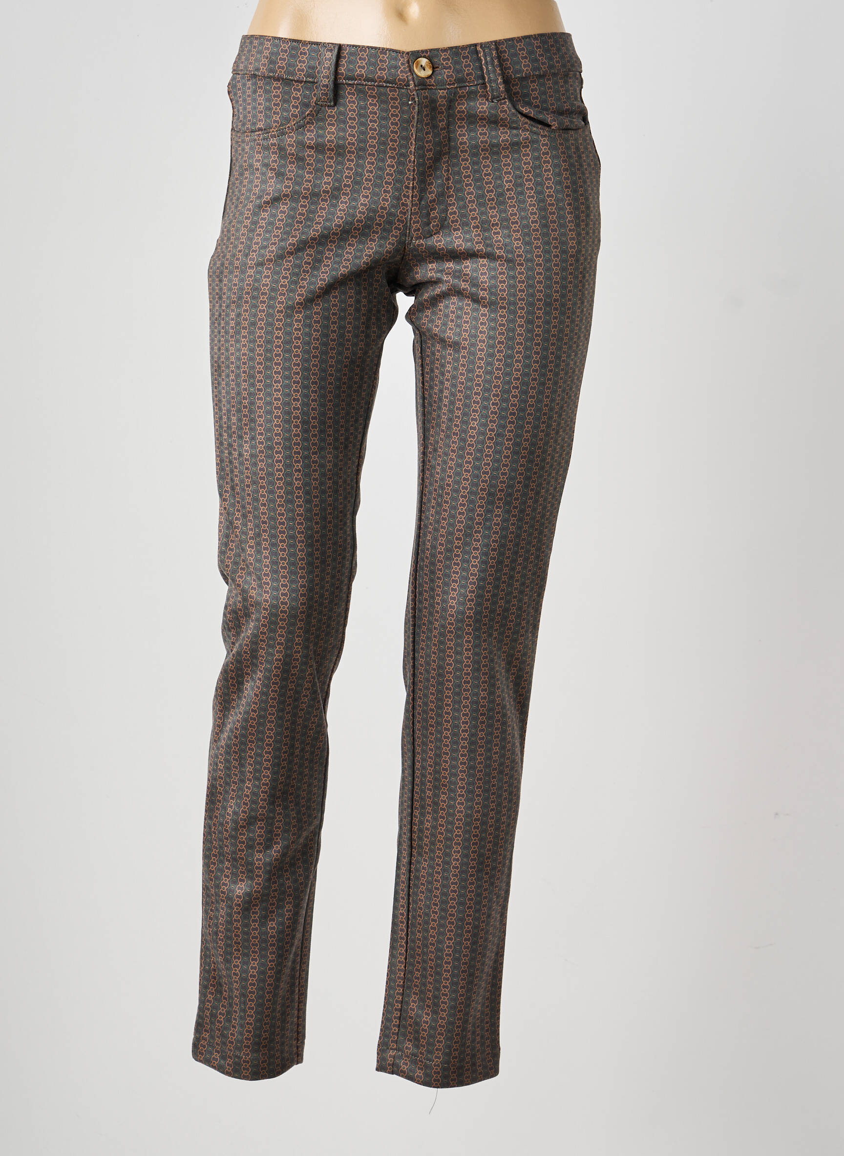 Pantalon slim elasticitate mărime normală maro WALTRON femeie