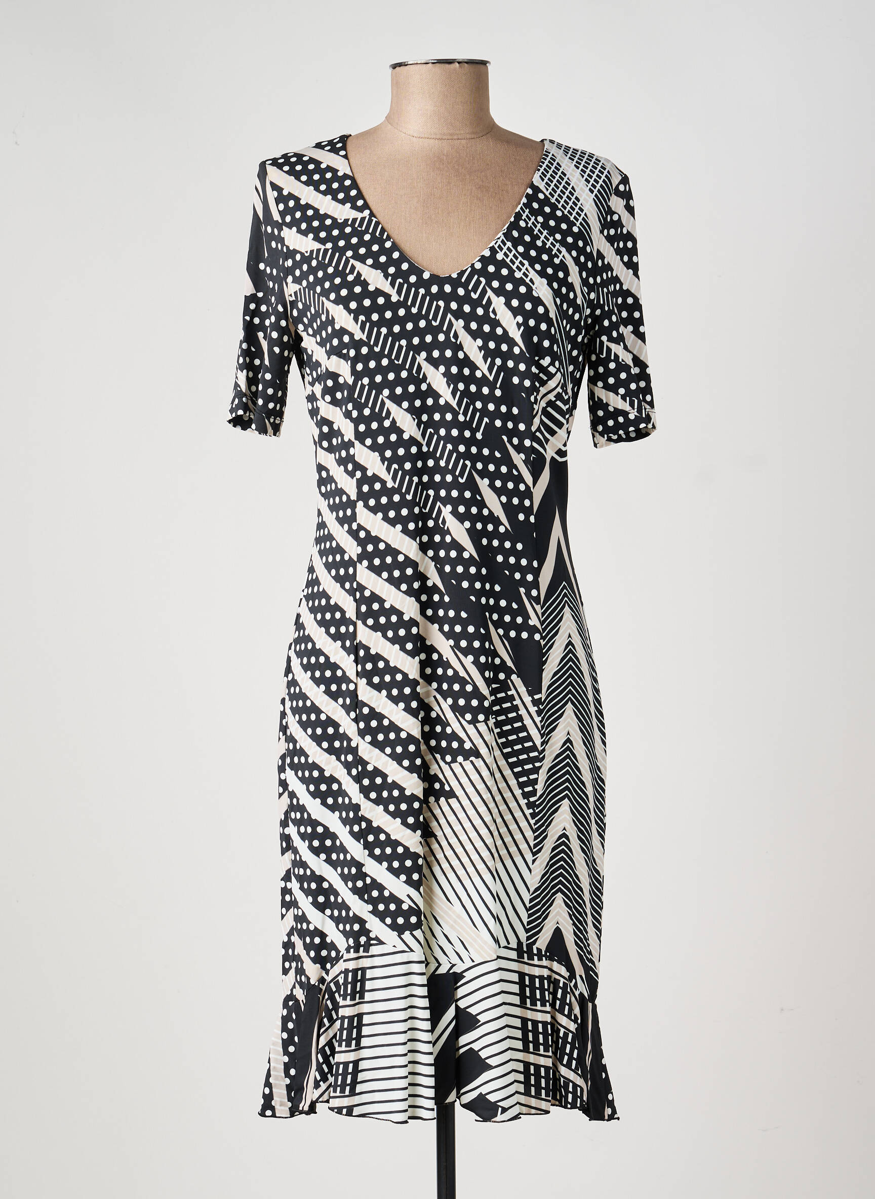 Rochie midi mâneci scurte mâneci scurte negru EROKE femeie