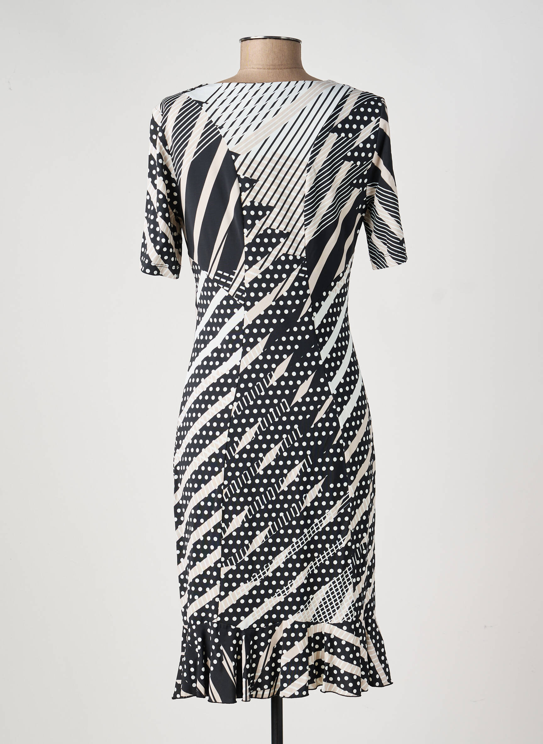 Rochie midi mâneci scurte mâneci scurte negru EROKE femeie