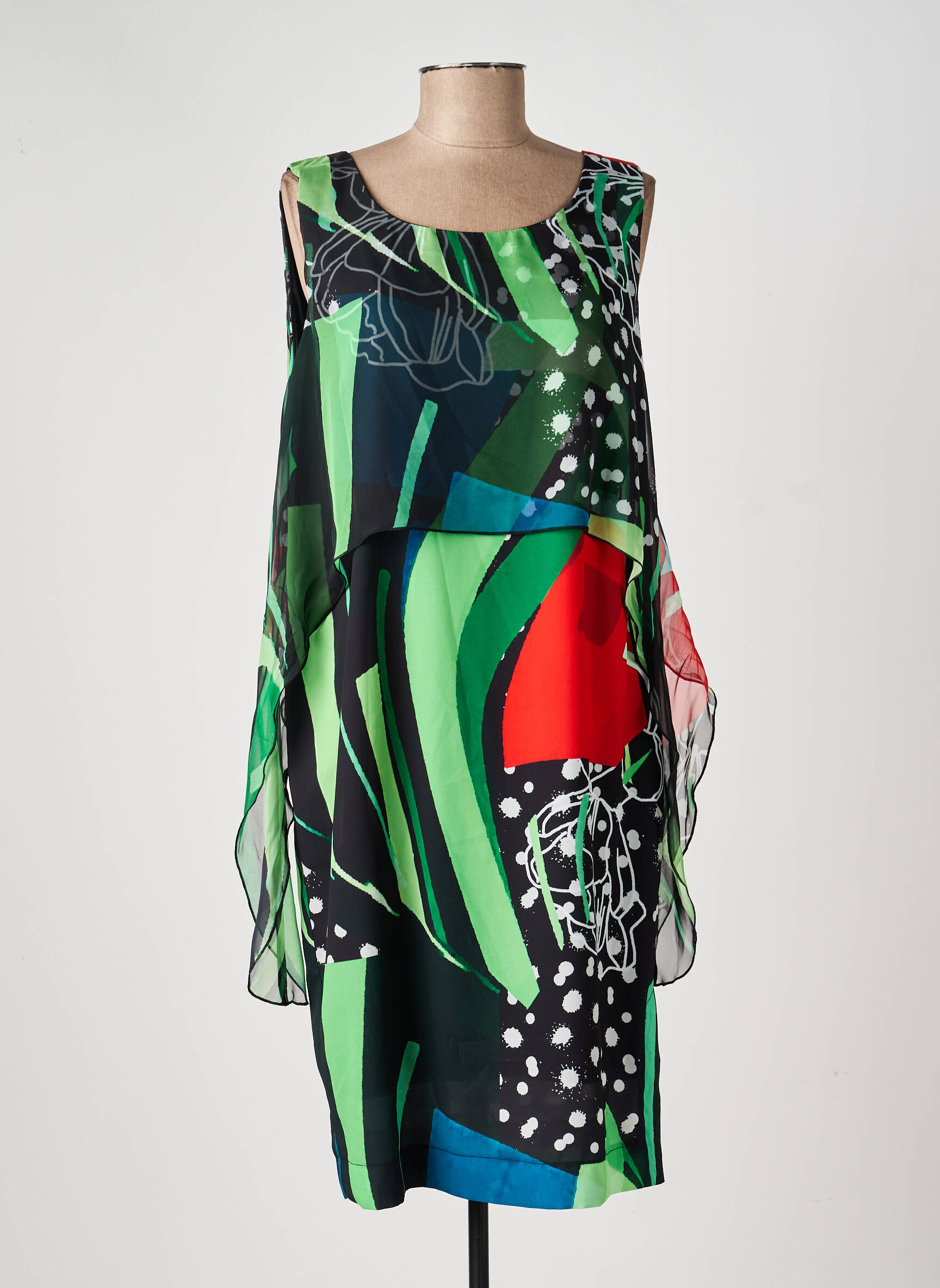 Rochie midi croială fluidă fără mâneci negru EROKE femeie