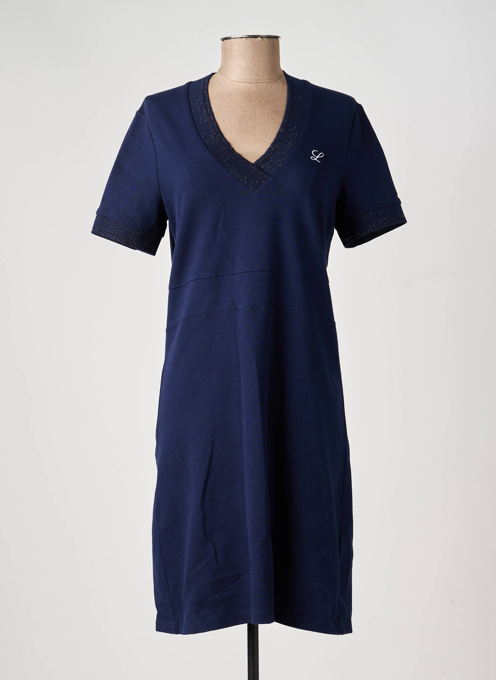 Rochie midi mâneci scurte mâneci scurte albastru DELAHAYE femeie
