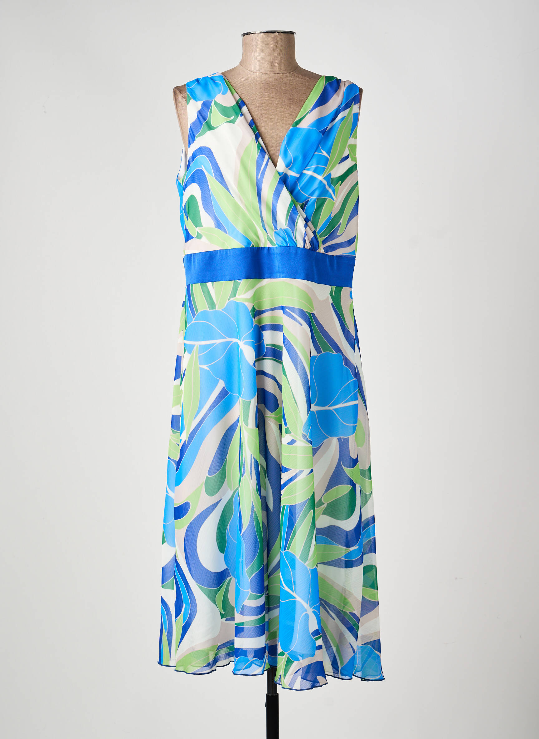 Rochie midi croială fluidă fără mâneci albastru ESTEL COLLECTION femeie