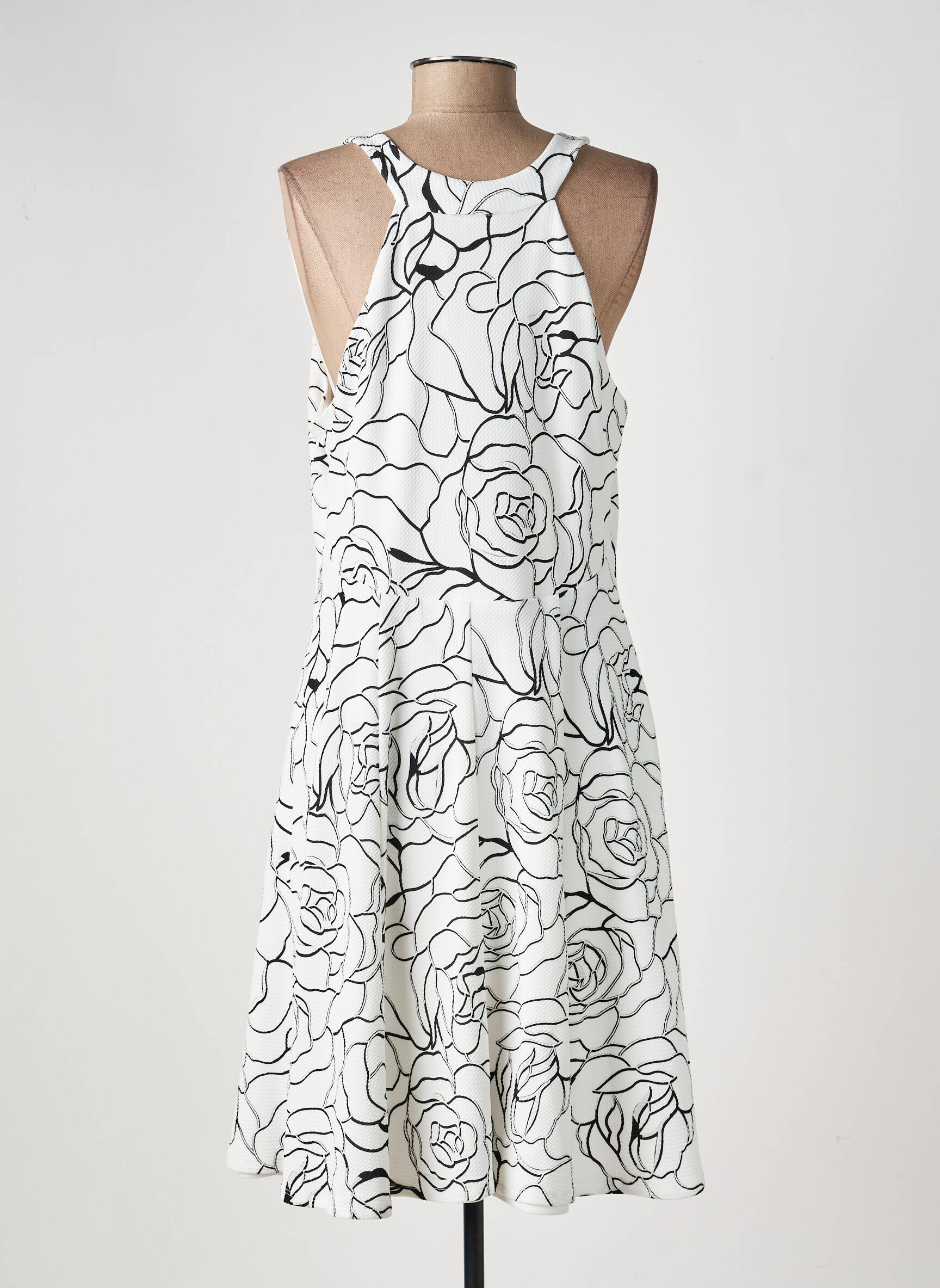 Rochie midi imprimeu floral fără mâneci alb FRANK LYMAN femeie