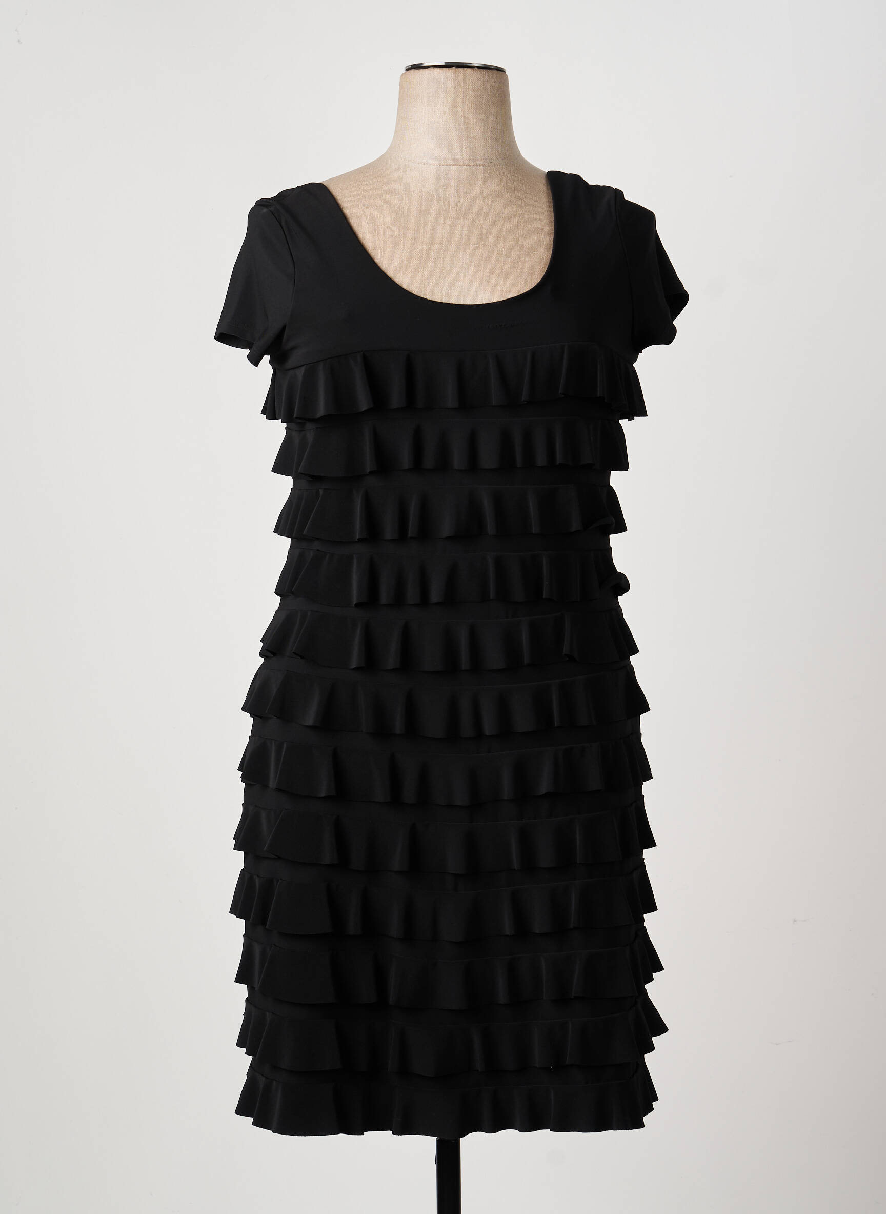 Rochie midi mâneci scurte mâneci scurte negru FRANK LYMAN femeie