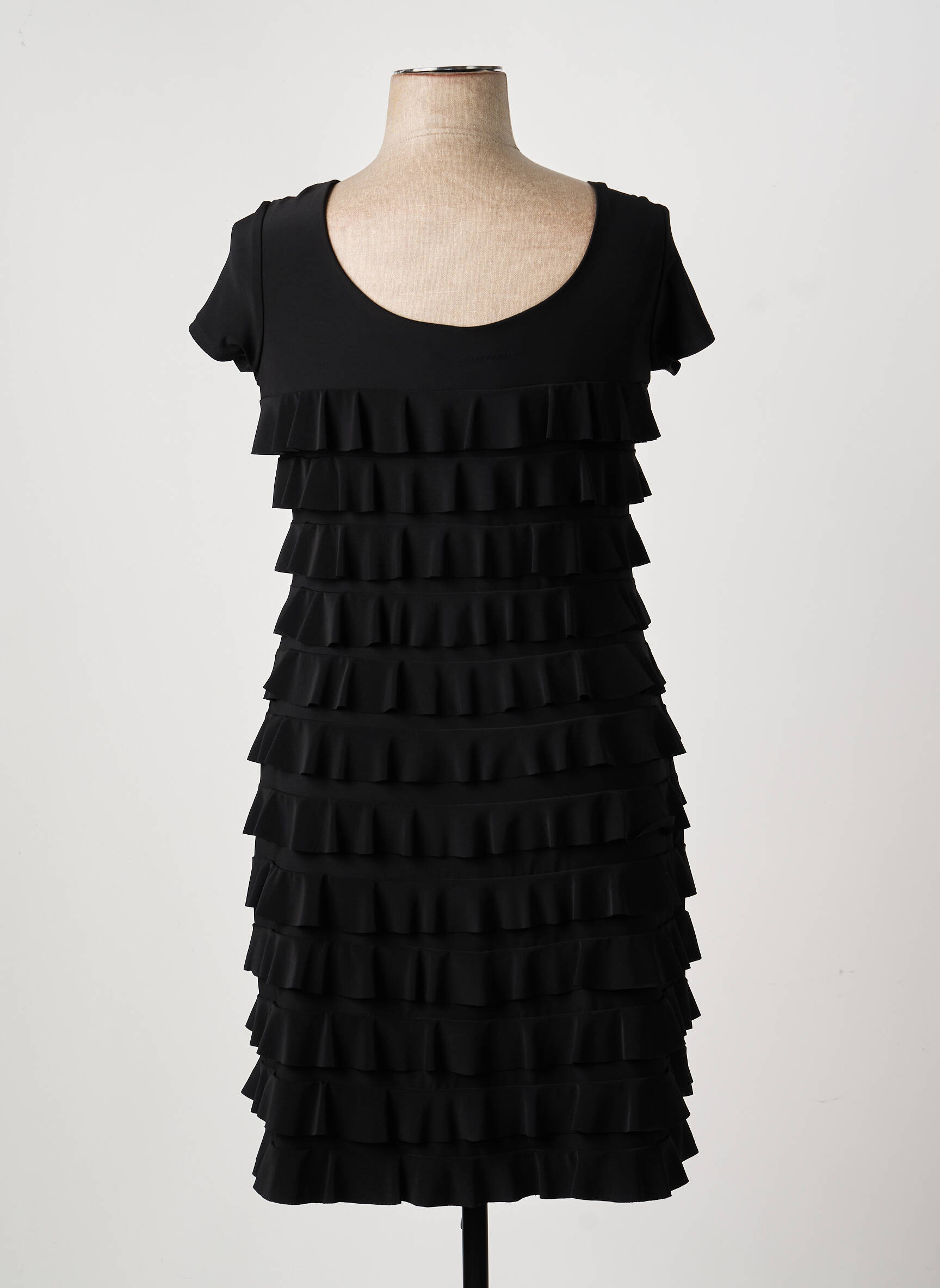 Rochie midi mâneci scurte mâneci scurte negru FRANK LYMAN femeie
