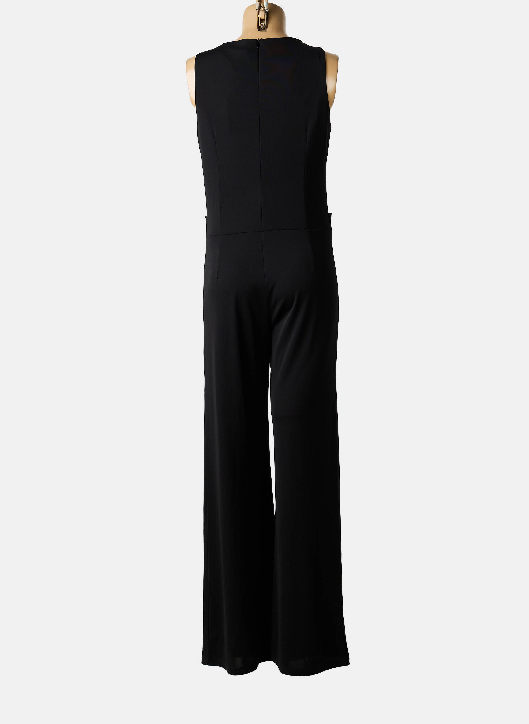 Salopetă-pantalon țesătură crep fără mâneci negru DANEVA femeie
