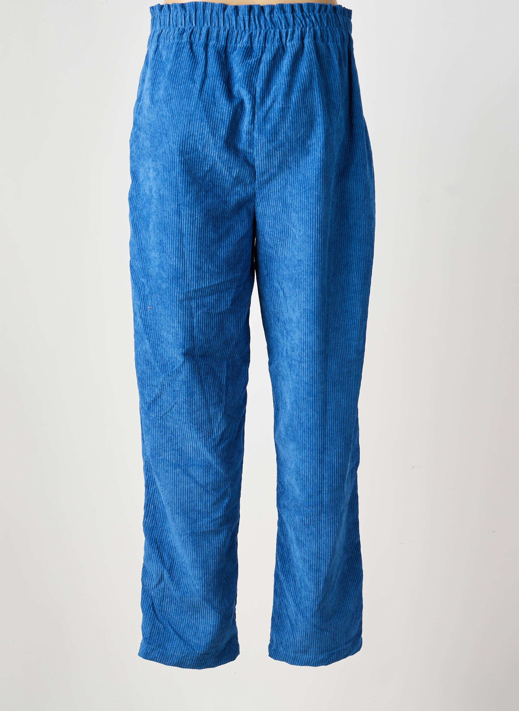 Pantalon drept elasticitate talie înaltă albastru SEASON femeie