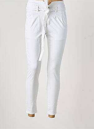 Pantalon slim talie elastică mărime normală alb R.DISPLAY femeie