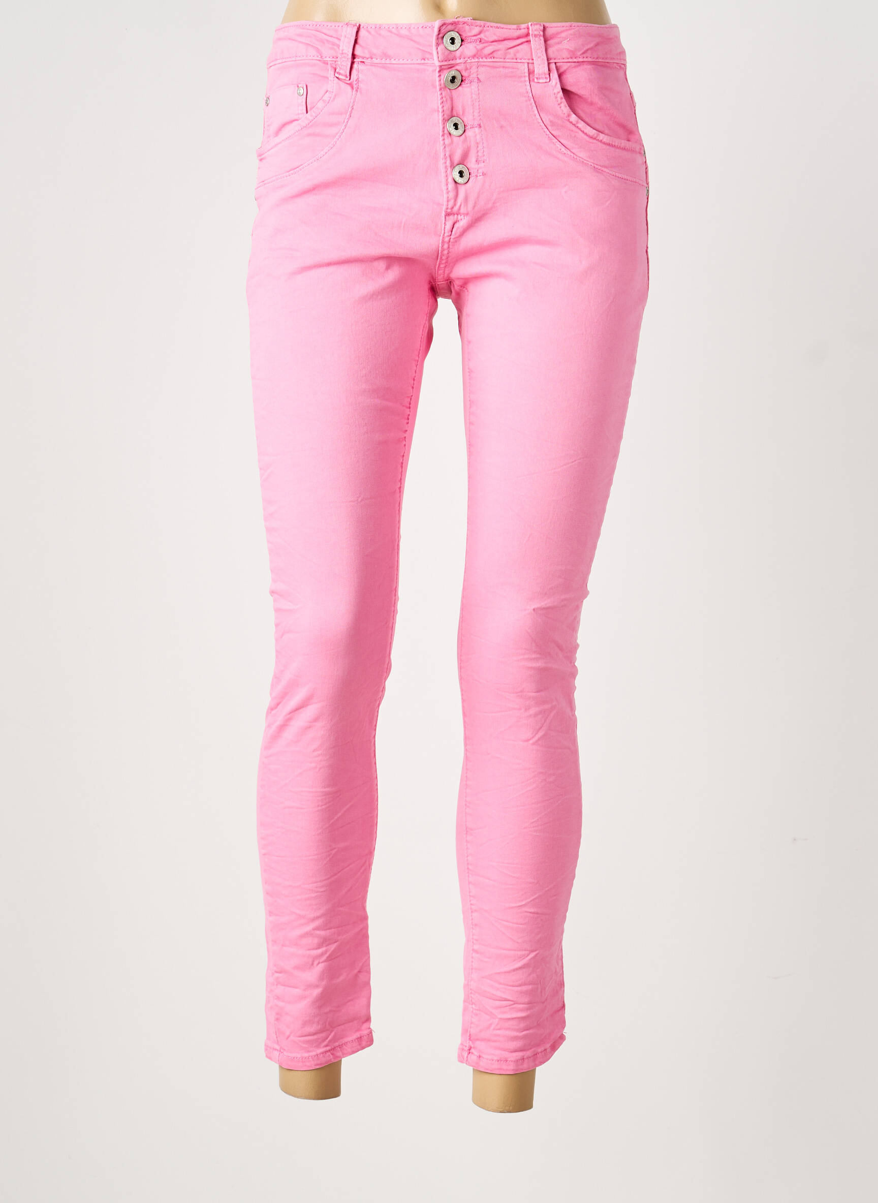 Pantalon slim elasticitate mărime normală roz PLACE DU JOUR femeie