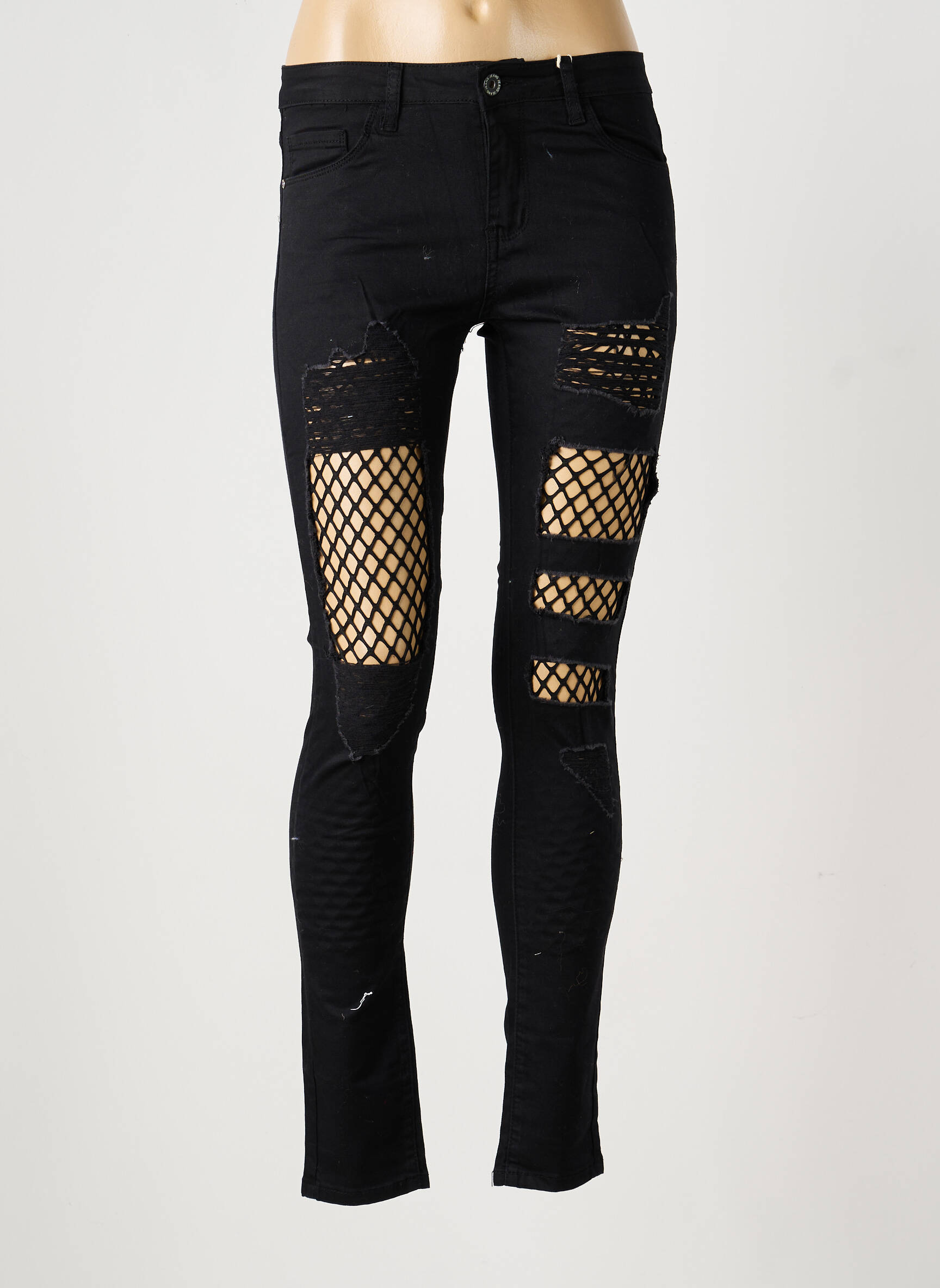 Pantalon slim elasticitate mărime normală negru LEXXURY femeie