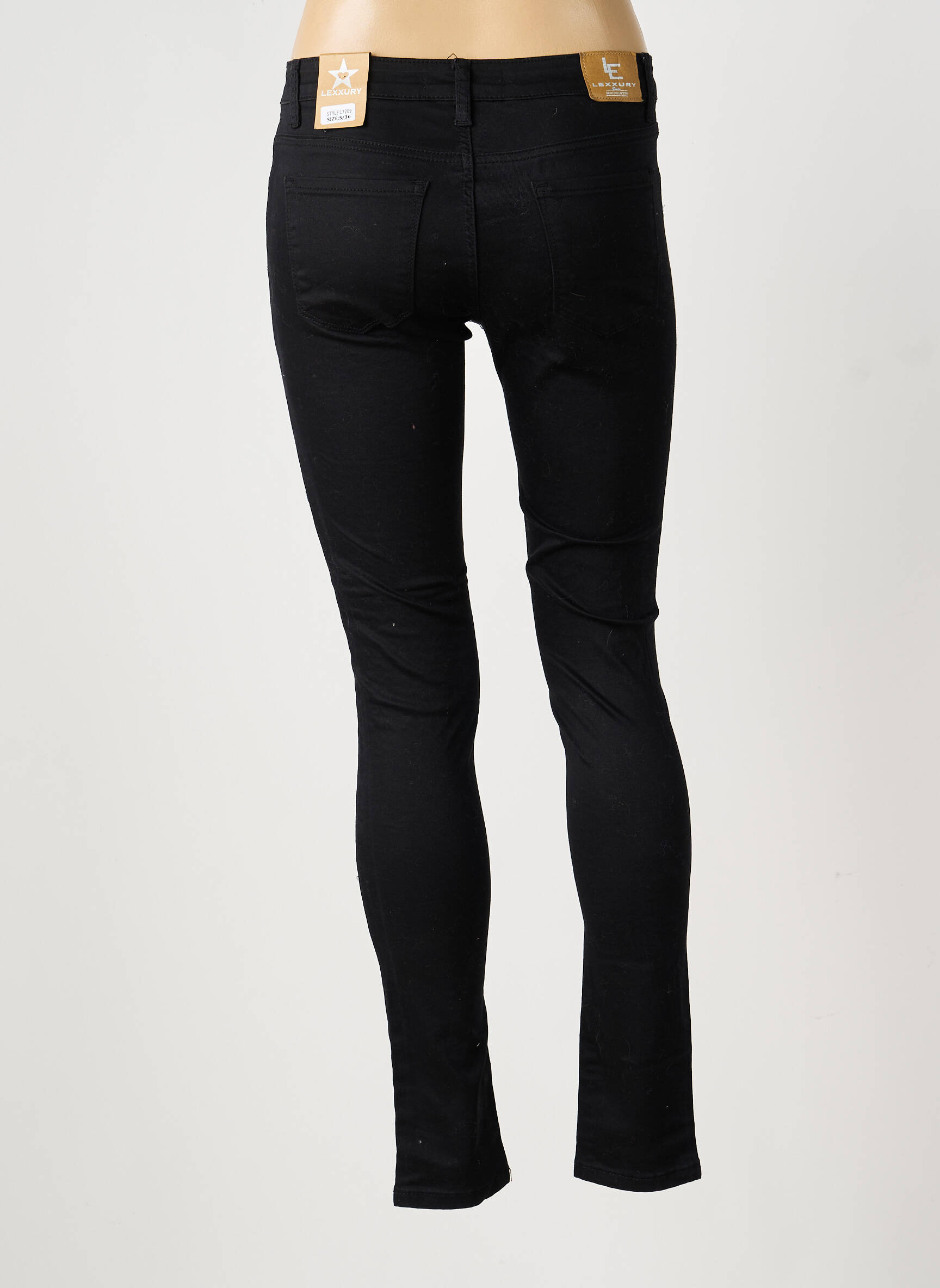 Pantalon slim elasticitate mărime normală negru LEXXURY femeie