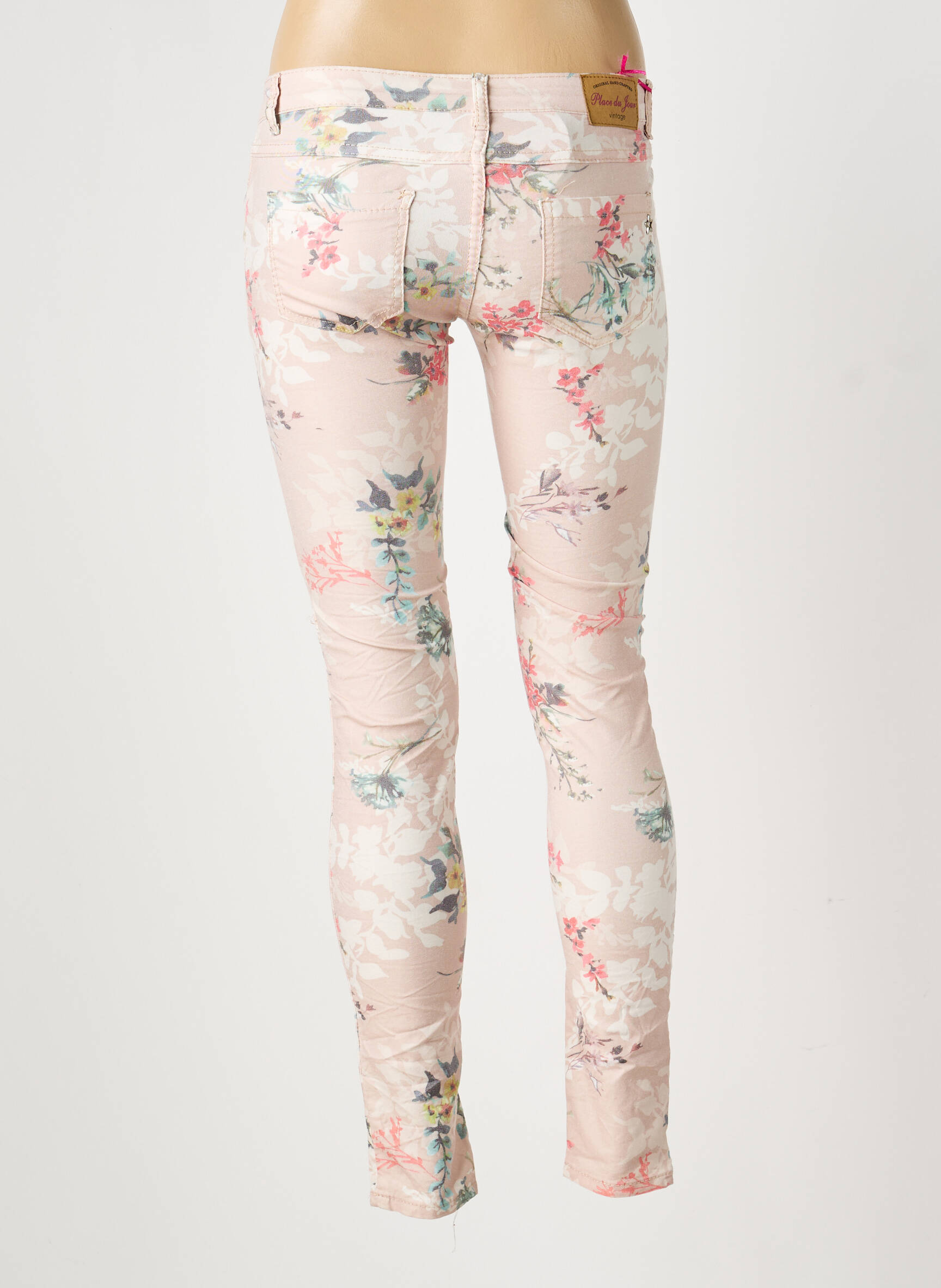 Pantalon slim țesătură poplin mărime normală bej PLACE DU JOUR femeie