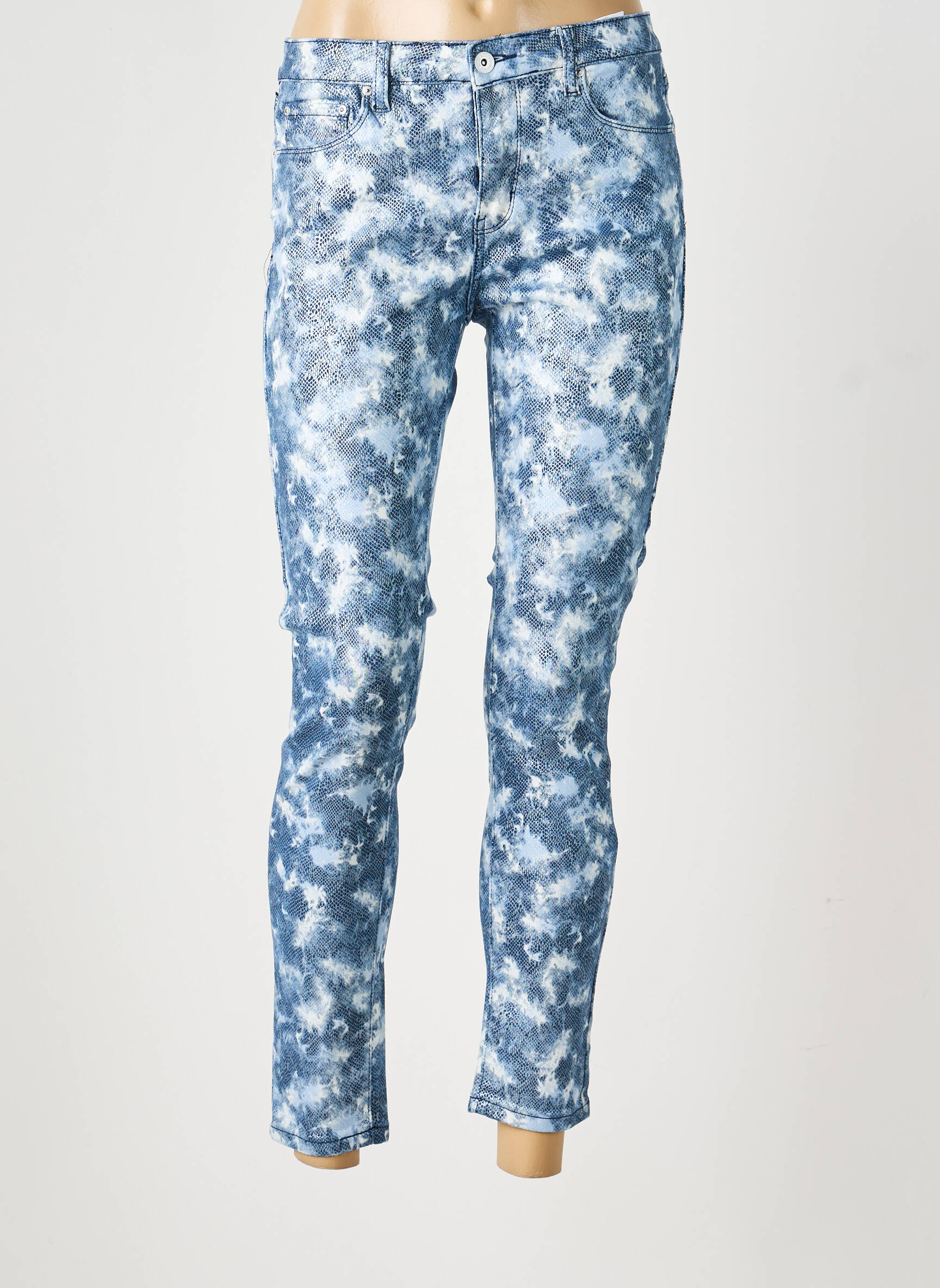Pantalon slim elasticitate mărime normală albastru TOXIK3 femeie