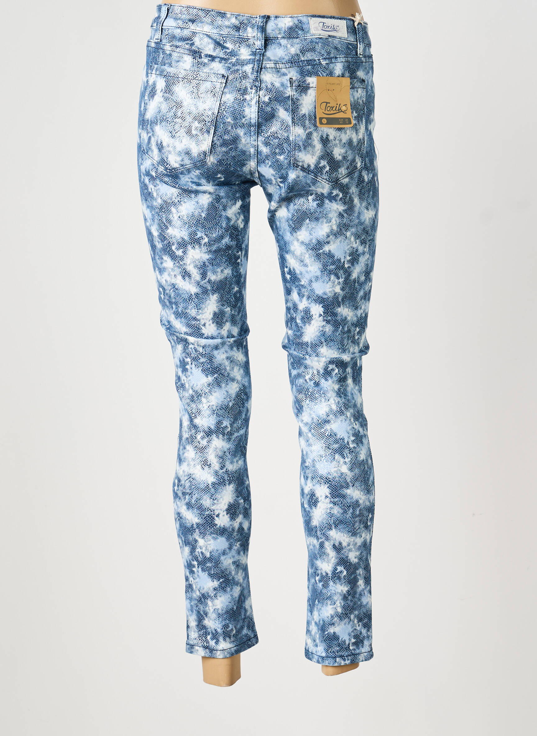 Pantalon slim elasticitate mărime normală albastru TOXIK3 femeie
